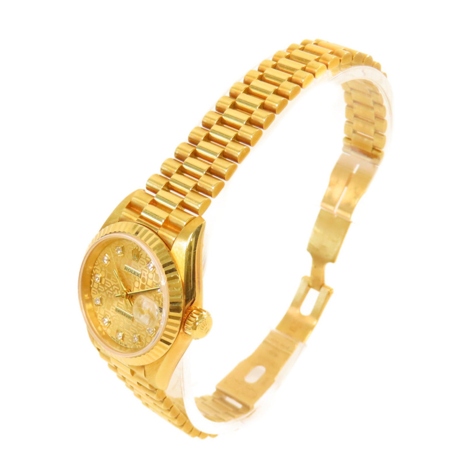 ROLEX Datejust Watch 18K黃金自動機芯手錶金色