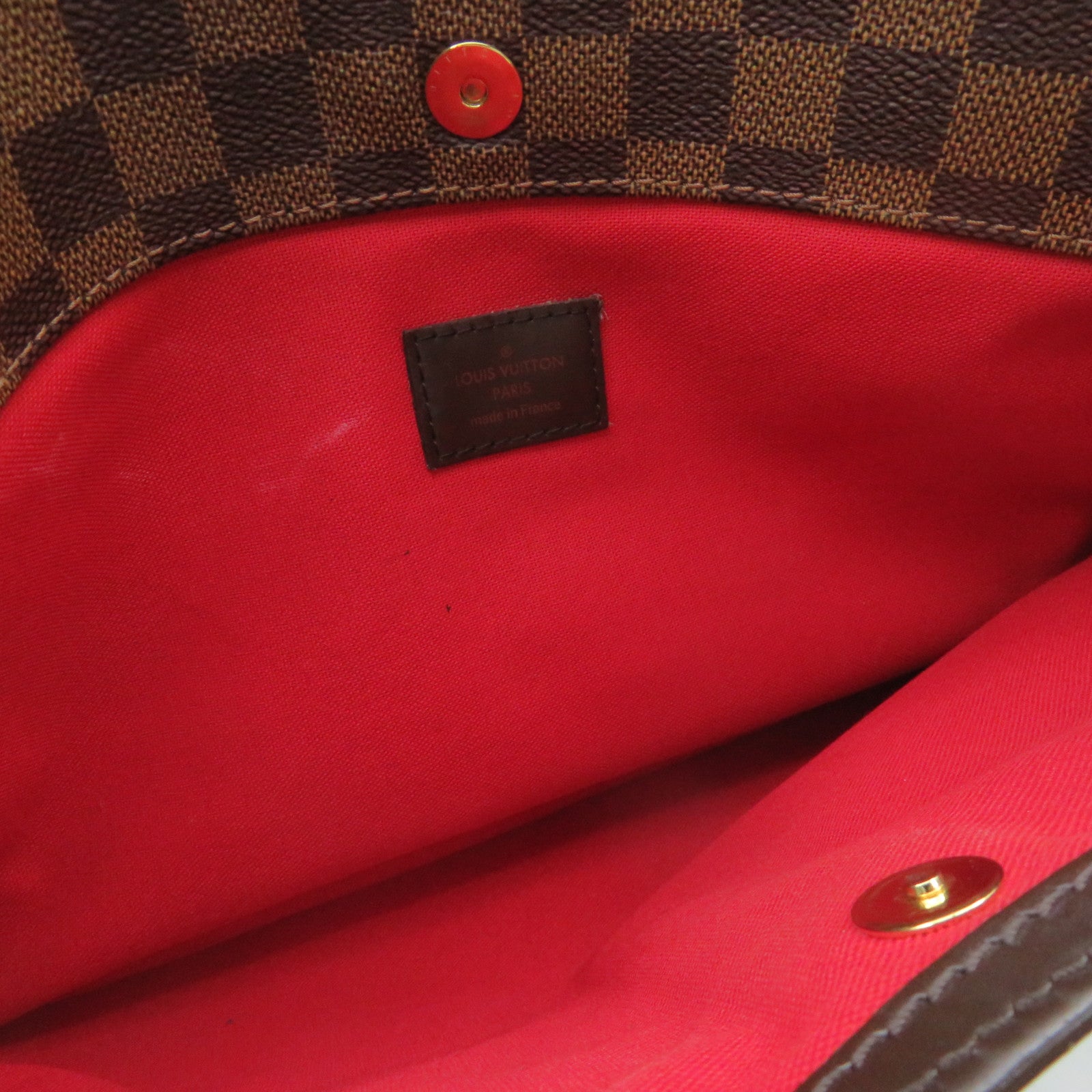 LOUIS VUITTON Damier Bloomsbury PM Gold Buckle Shoulder Bag Brown