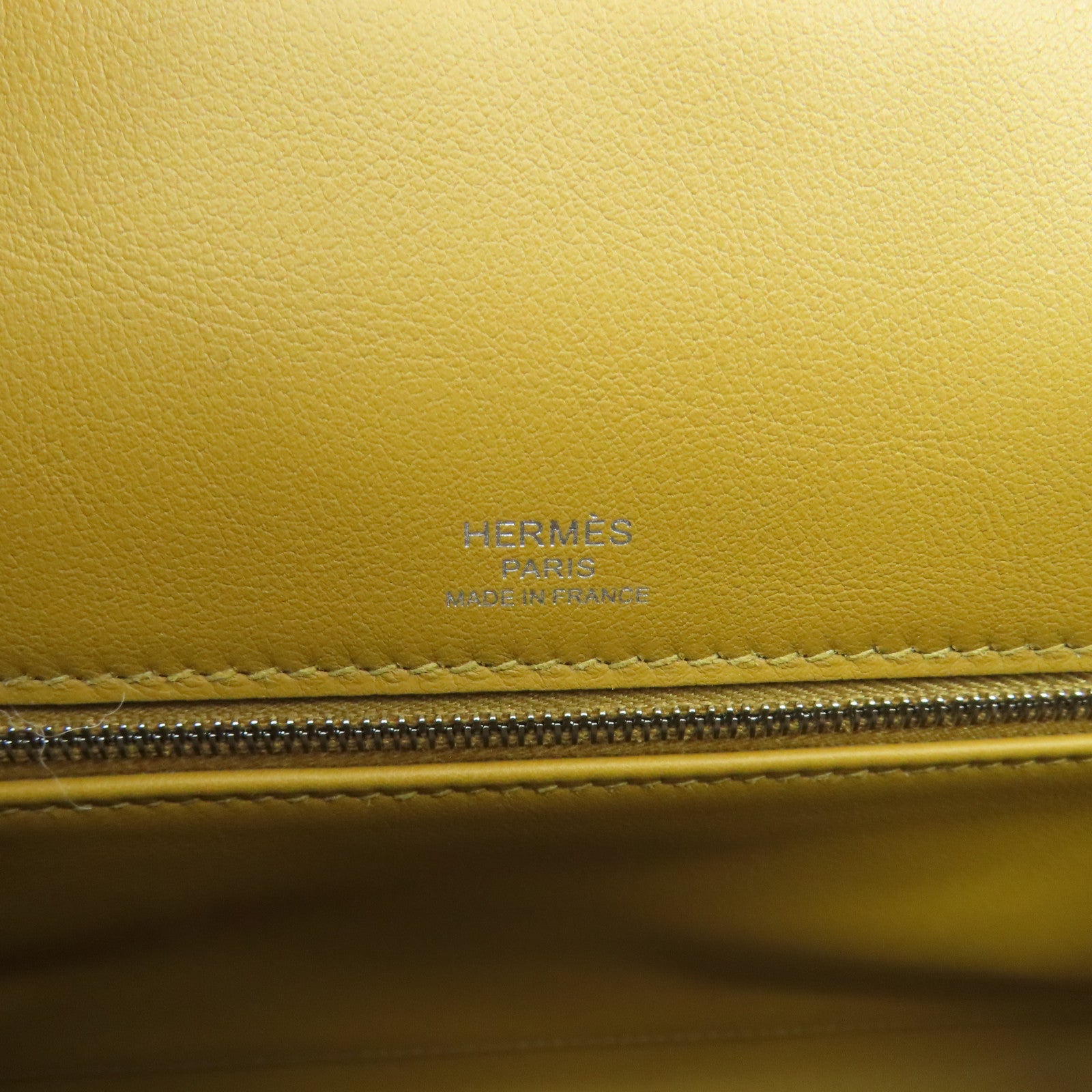HERMES Toile Quadrille Kelly 28 Silver Button Handle Bag Brown