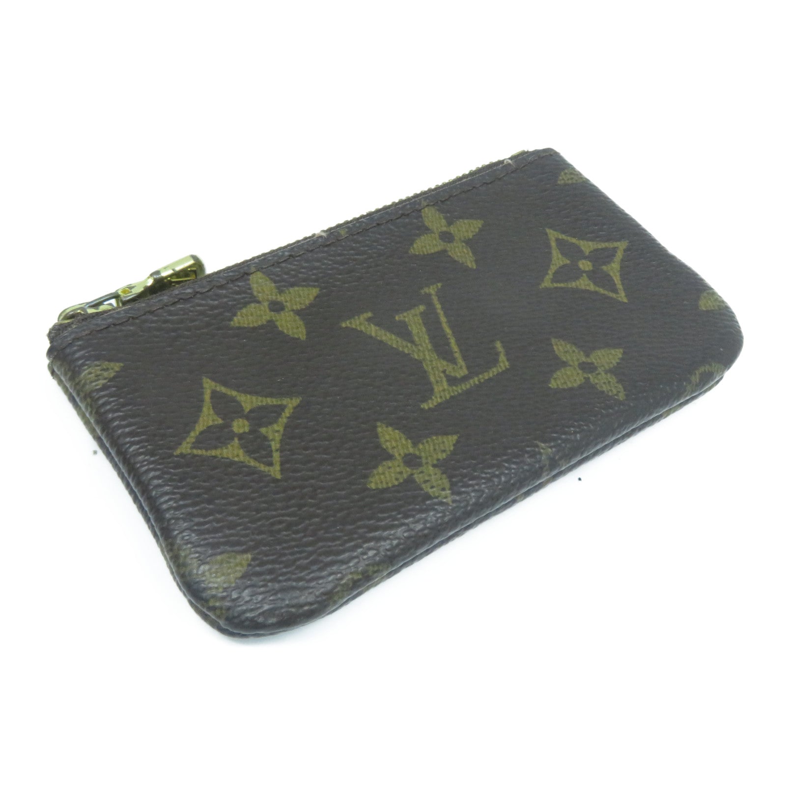 LOUIS VUITTON Monogram Key Pouch金扣鎖匙包啡色