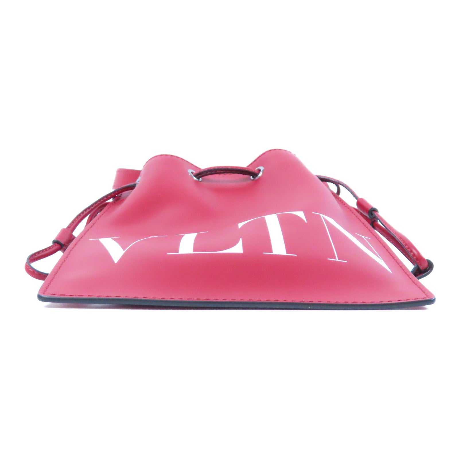 Valentino 牛皮皮革Shoulder Bag銀扣肩背袋紅色