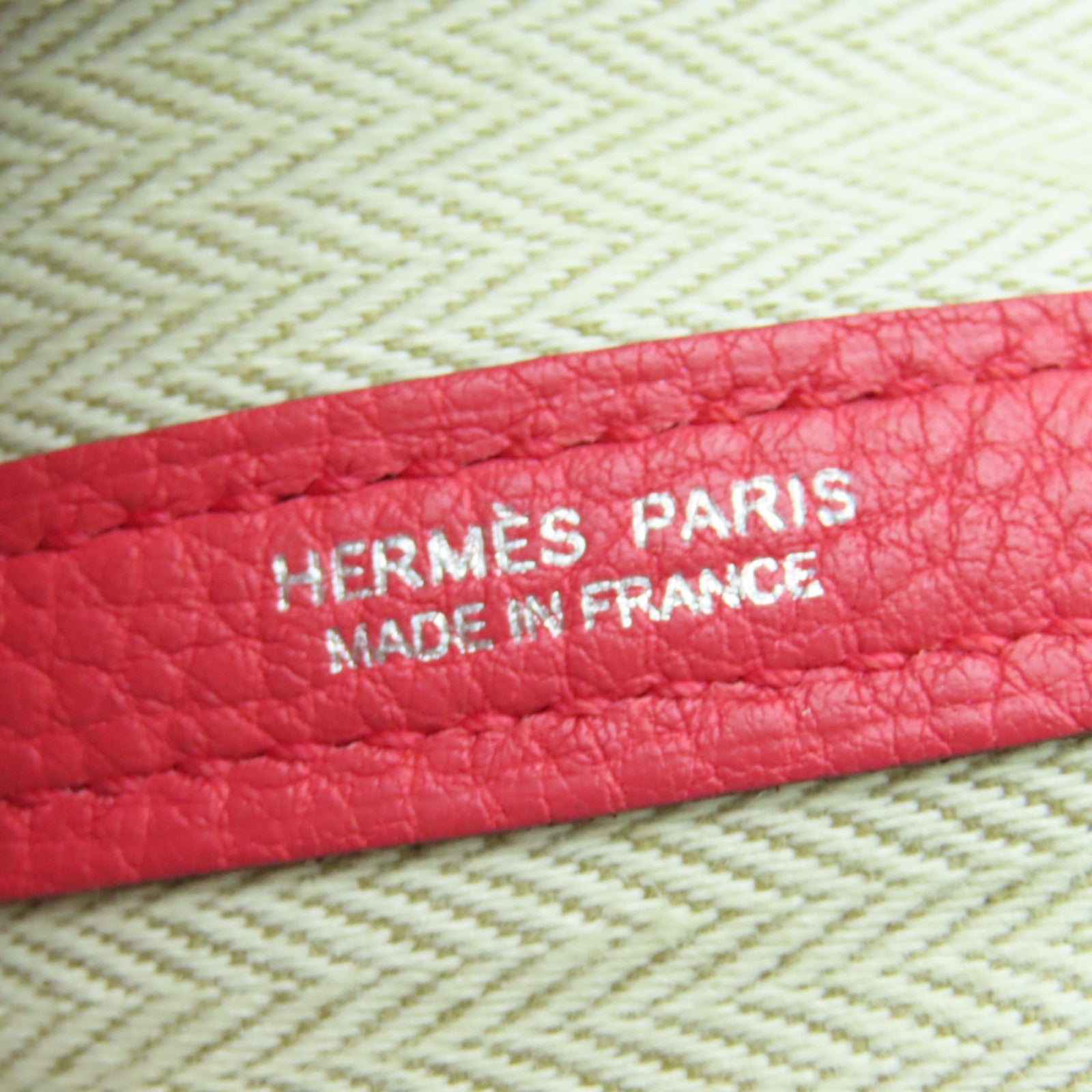 HERMES Clemence皮革GardenP arty PM銀扣手挽袋Rose Jaipur粉紅色