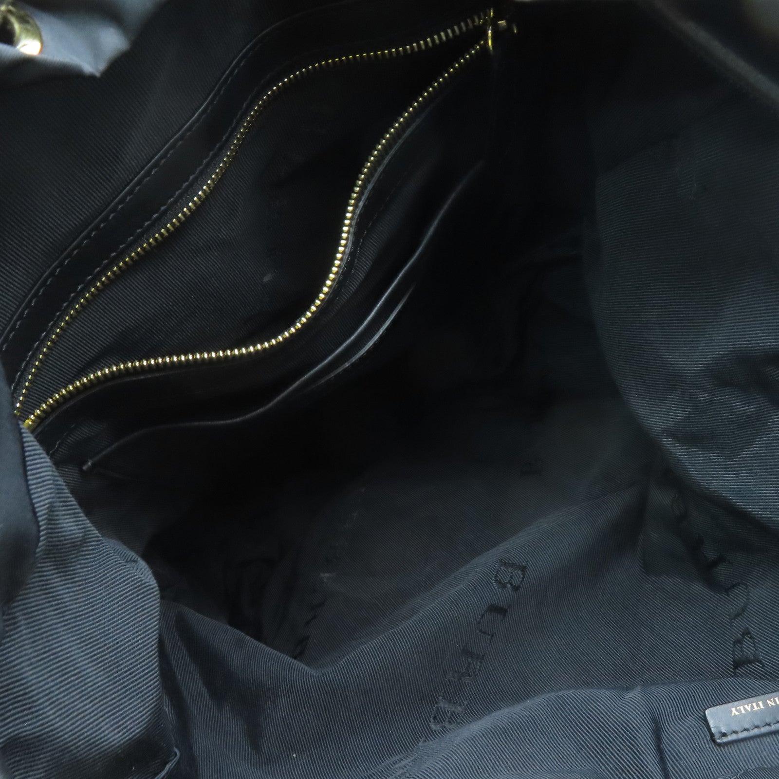 BURBERRY Nylon Backpack Gold Buckle Backpack Black/Brown