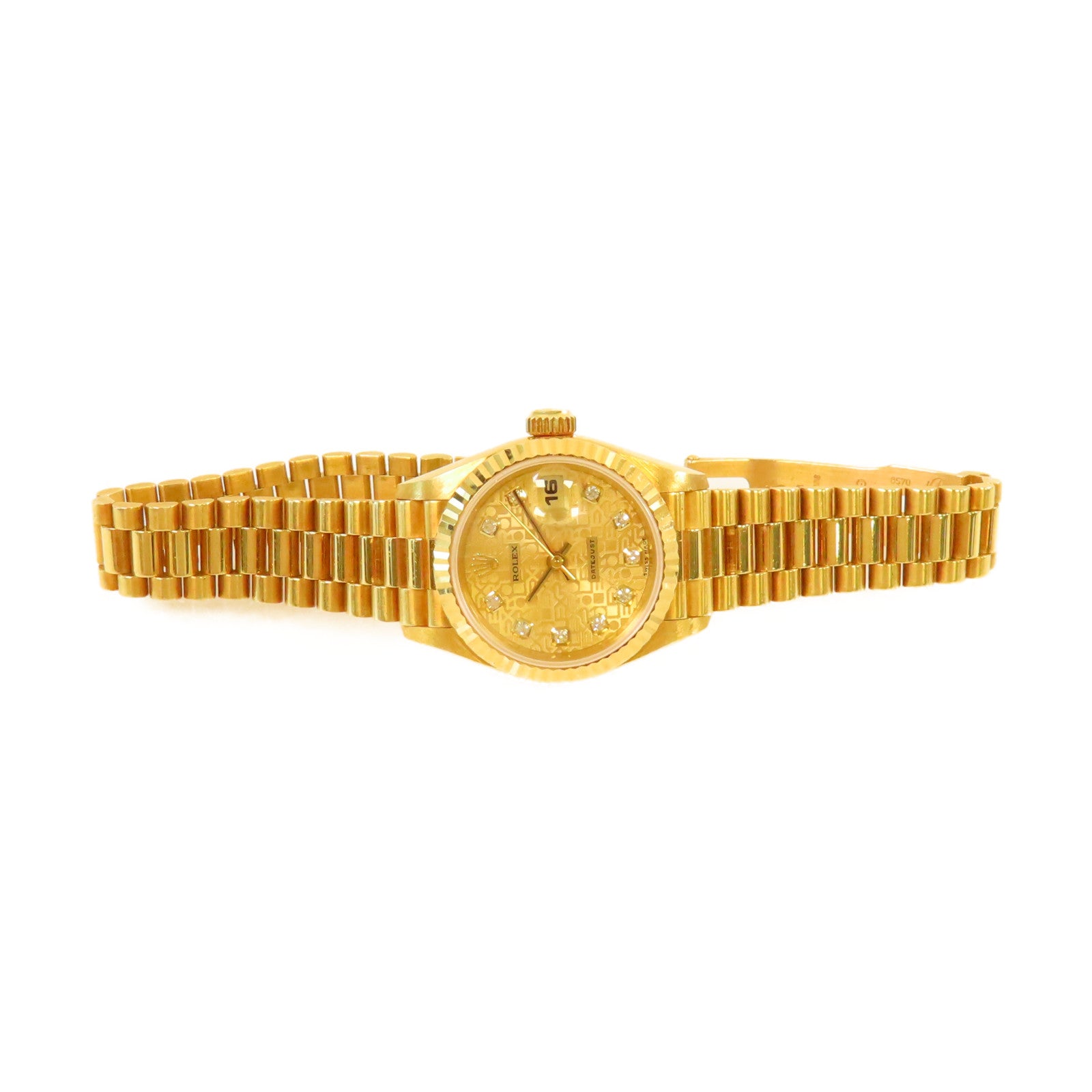 ROLEX Datejust Watch 18K黃金自動機芯手錶金色
