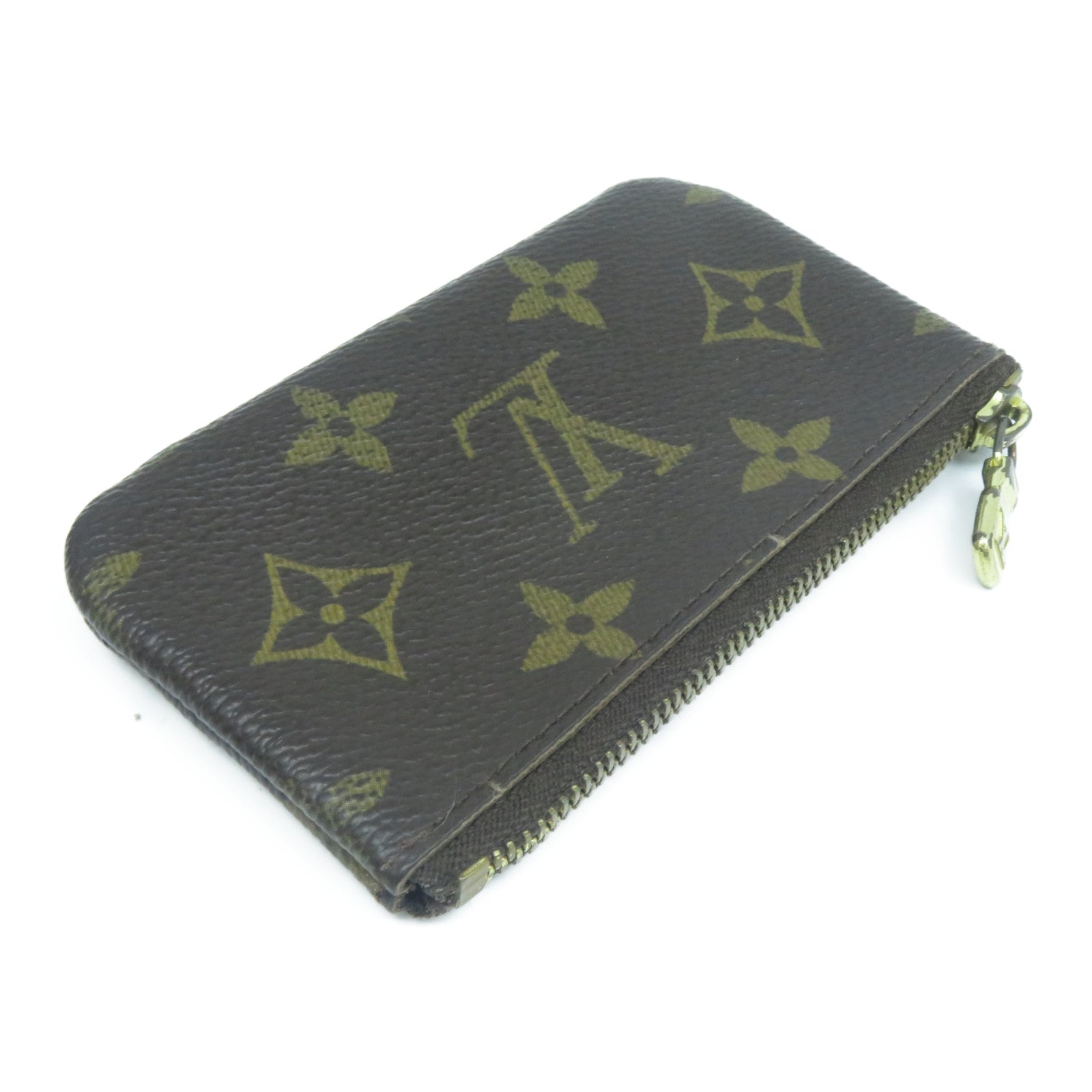 LOUIS VUITTON Monogram Key Pouch金扣鎖匙包啡色