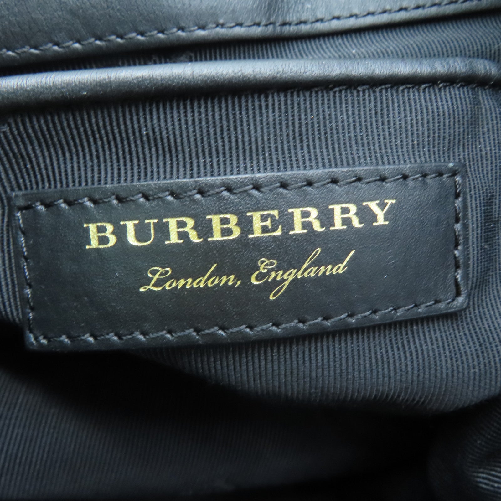 BURBERRY Nylon Backpack Gold Buckle Backpack Black/Brown