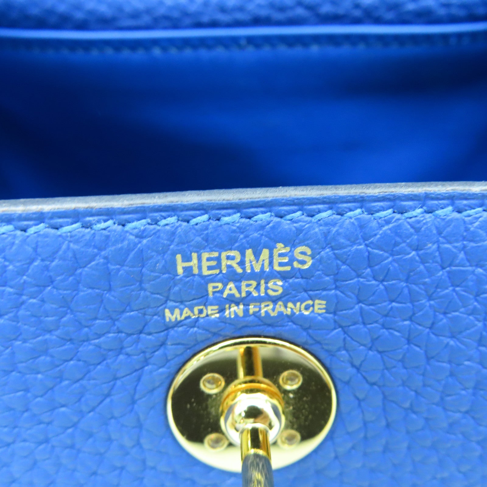 HERMES 【激減優惠】Taurillon Clemence皮革Mini Lindy金扣手挽肩背兩用袋藍色