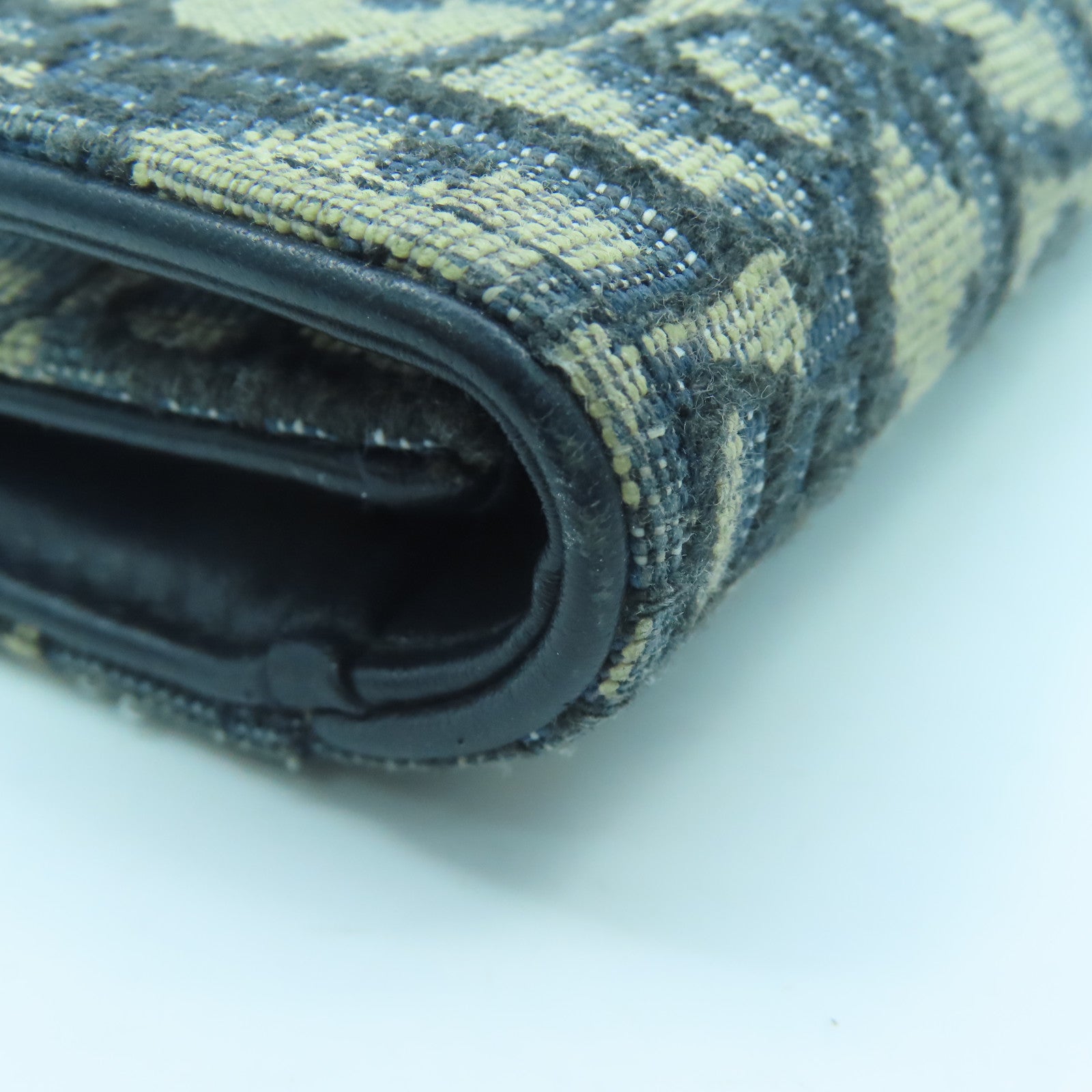 Dior Canvas Saddle Lotus Wallet Gold Buckle Wallet Blue