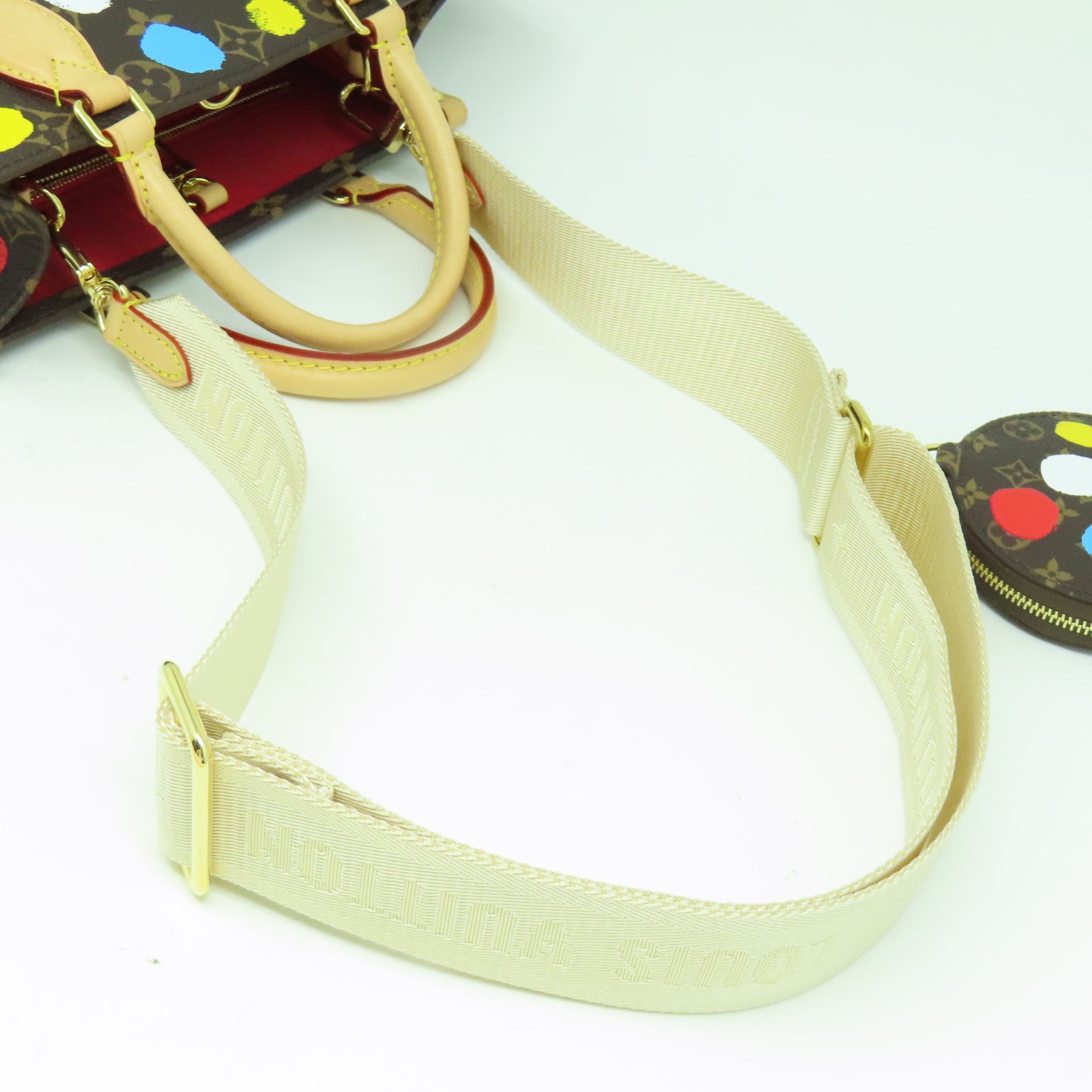 LOUIS VUITTON Monogram LV x YK On The Go PM金扣手挽肩背兩用啡色袋