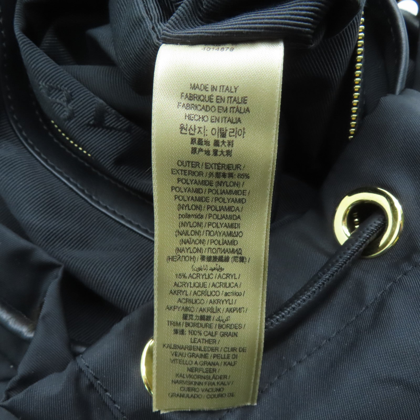 BURBERRY Nylon Backpack Gold Buckle Backpack Black/Brown