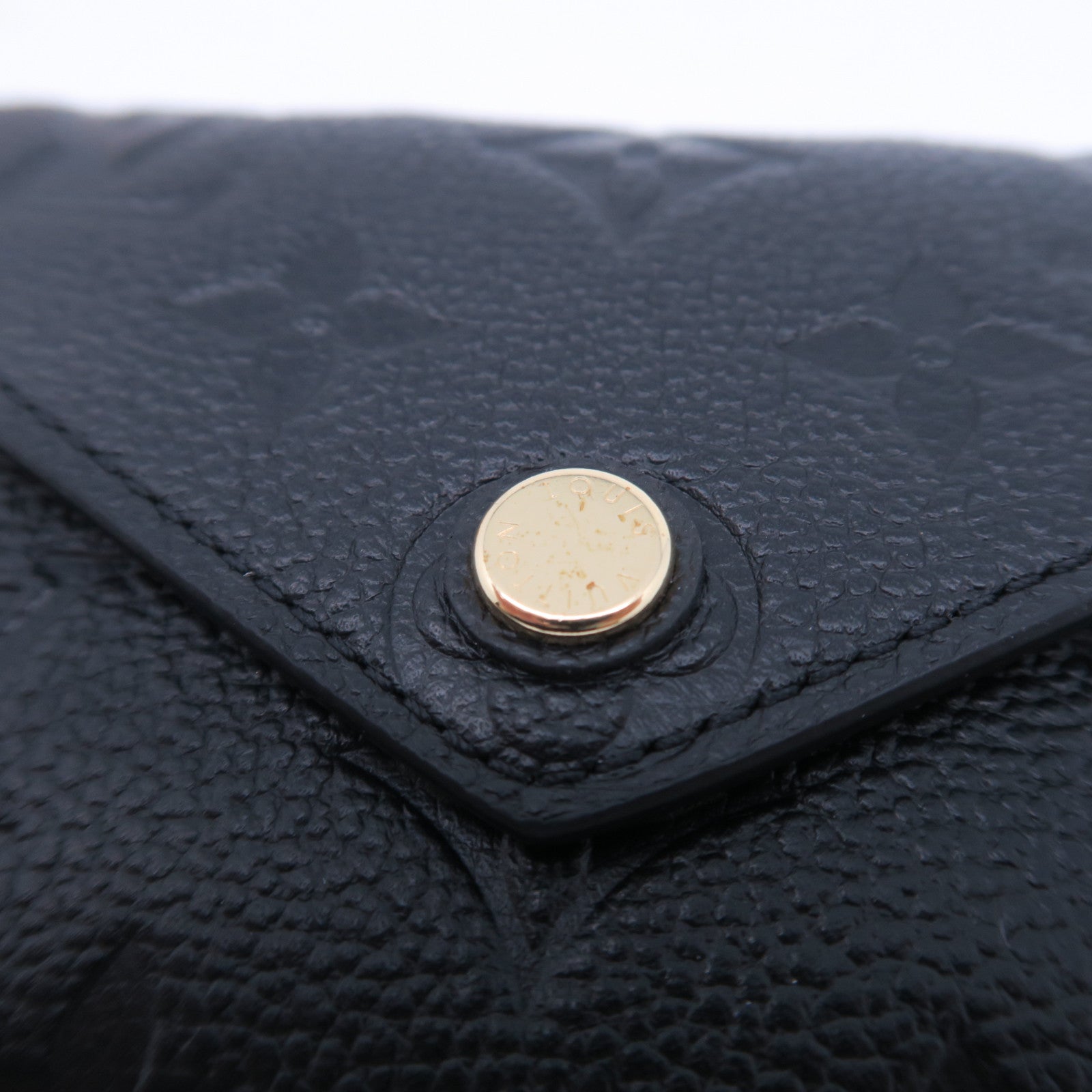 LOUIS VUITTON Monogram Empreinte Victorine金扣錢包黑色