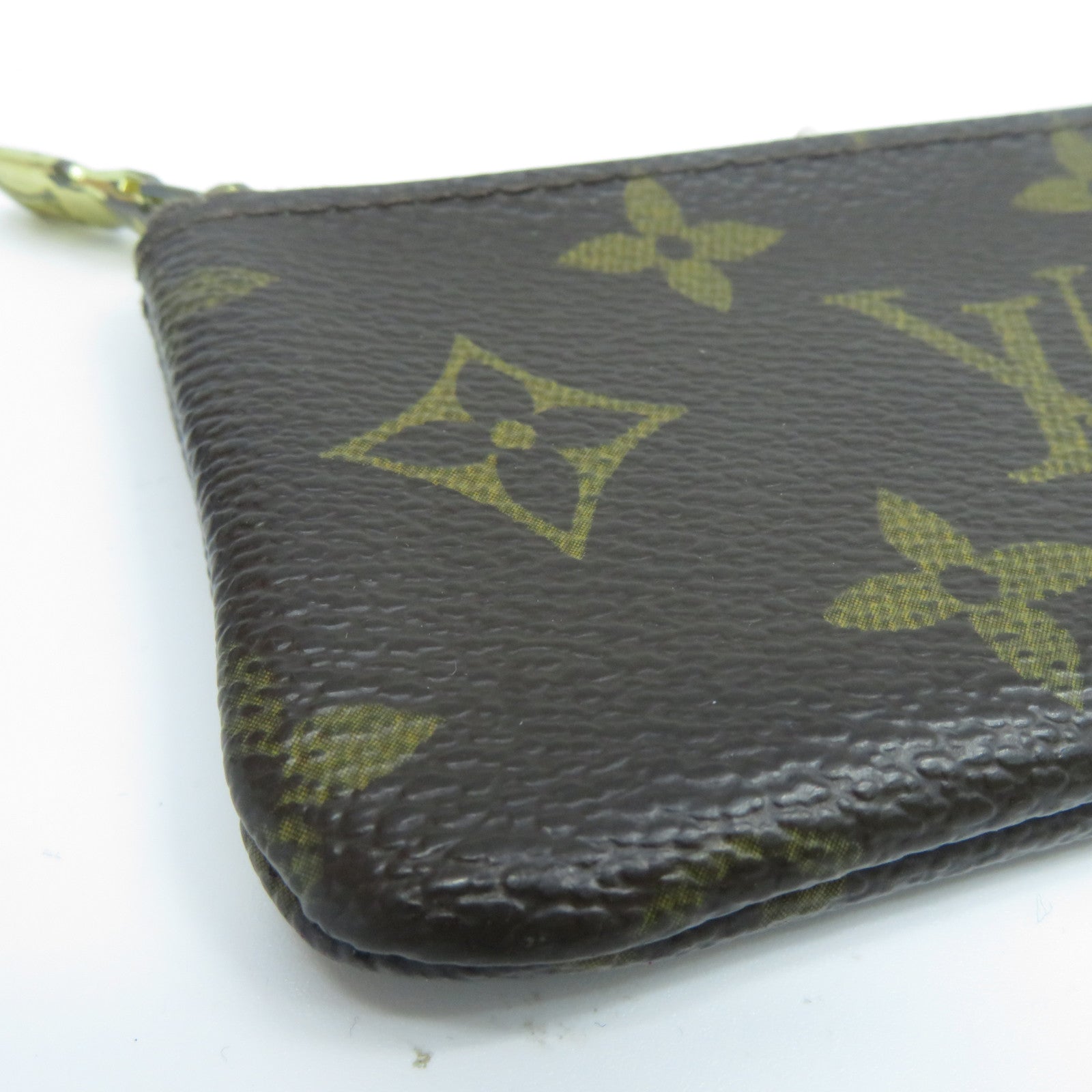 LOUIS VUITTON Monogram Key Pouch金扣鎖匙包啡色