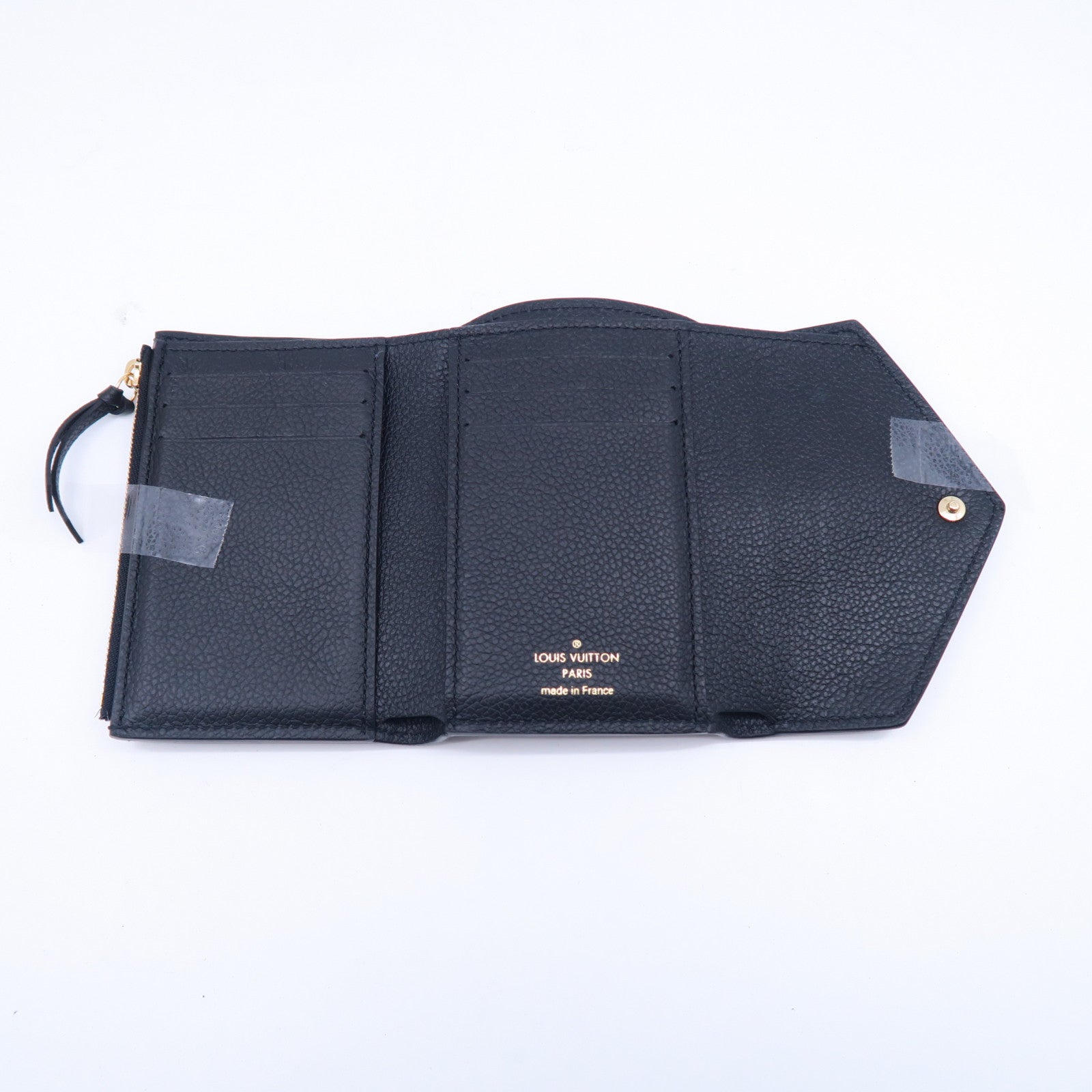 LOUIS VUITTON Monogram Empreinte Victorine金扣錢包黑色