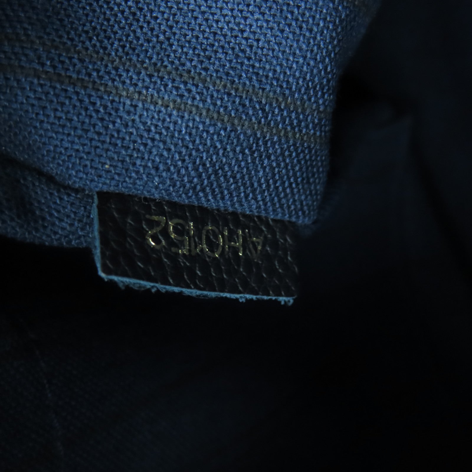 LOUIS VUITTON Monogram Empreinte Citadin PM金扣手挽袋深藍色