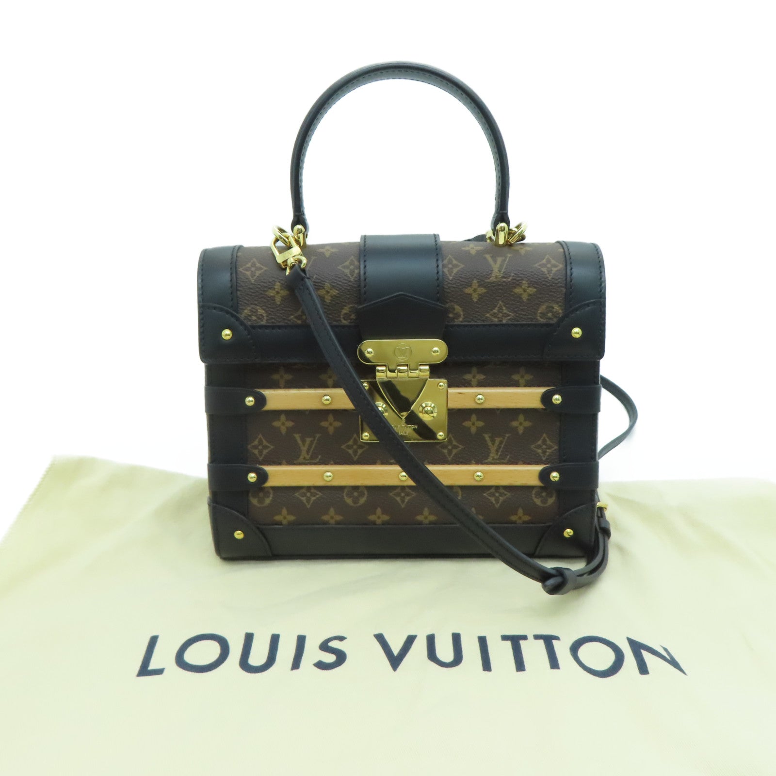 LOUIS VUITTON 【激减优惠】Monogram Trianon PM金扣手挽肩背两用袋啡色