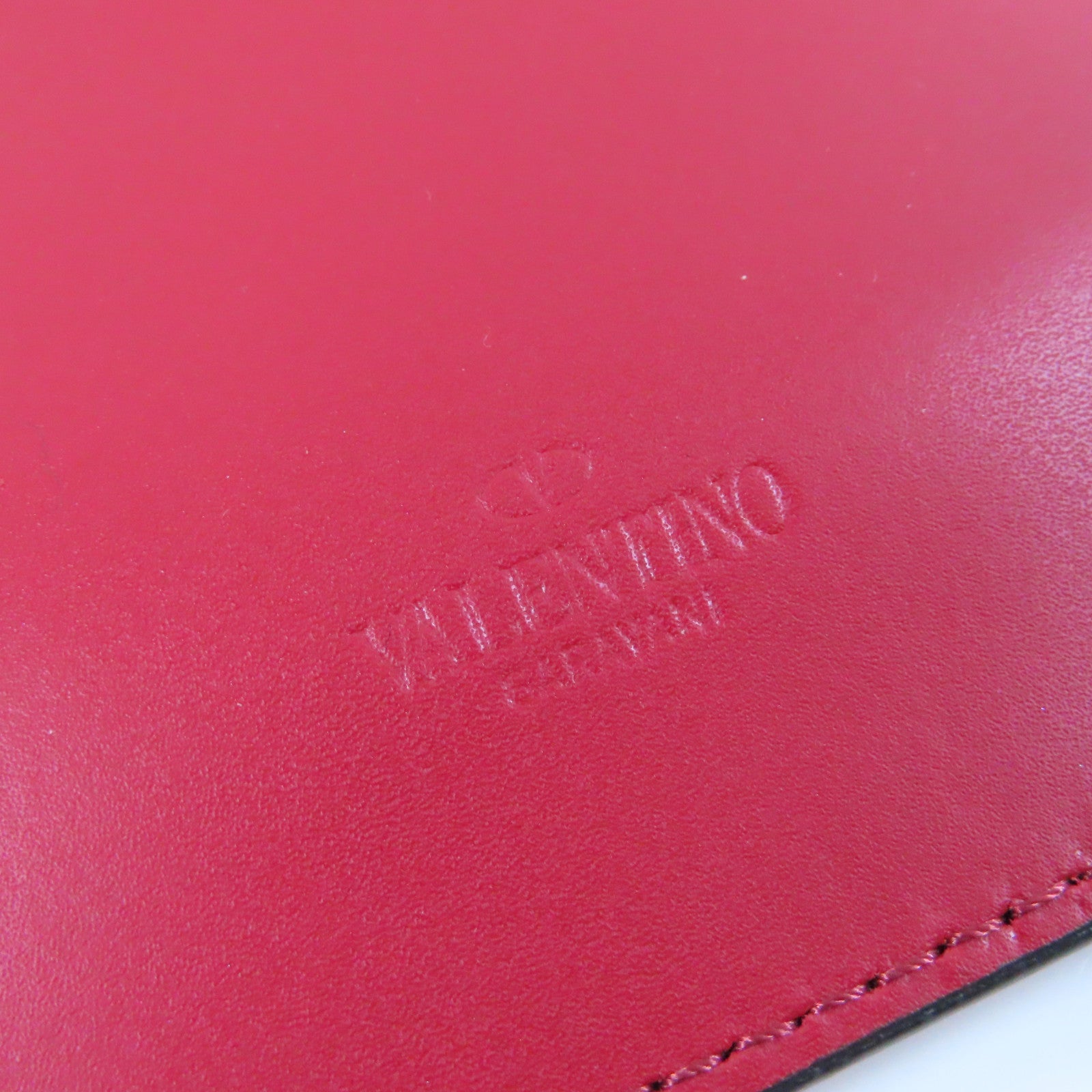 Valentino 牛皮皮革Shoulder Bag銀扣肩背袋紅色