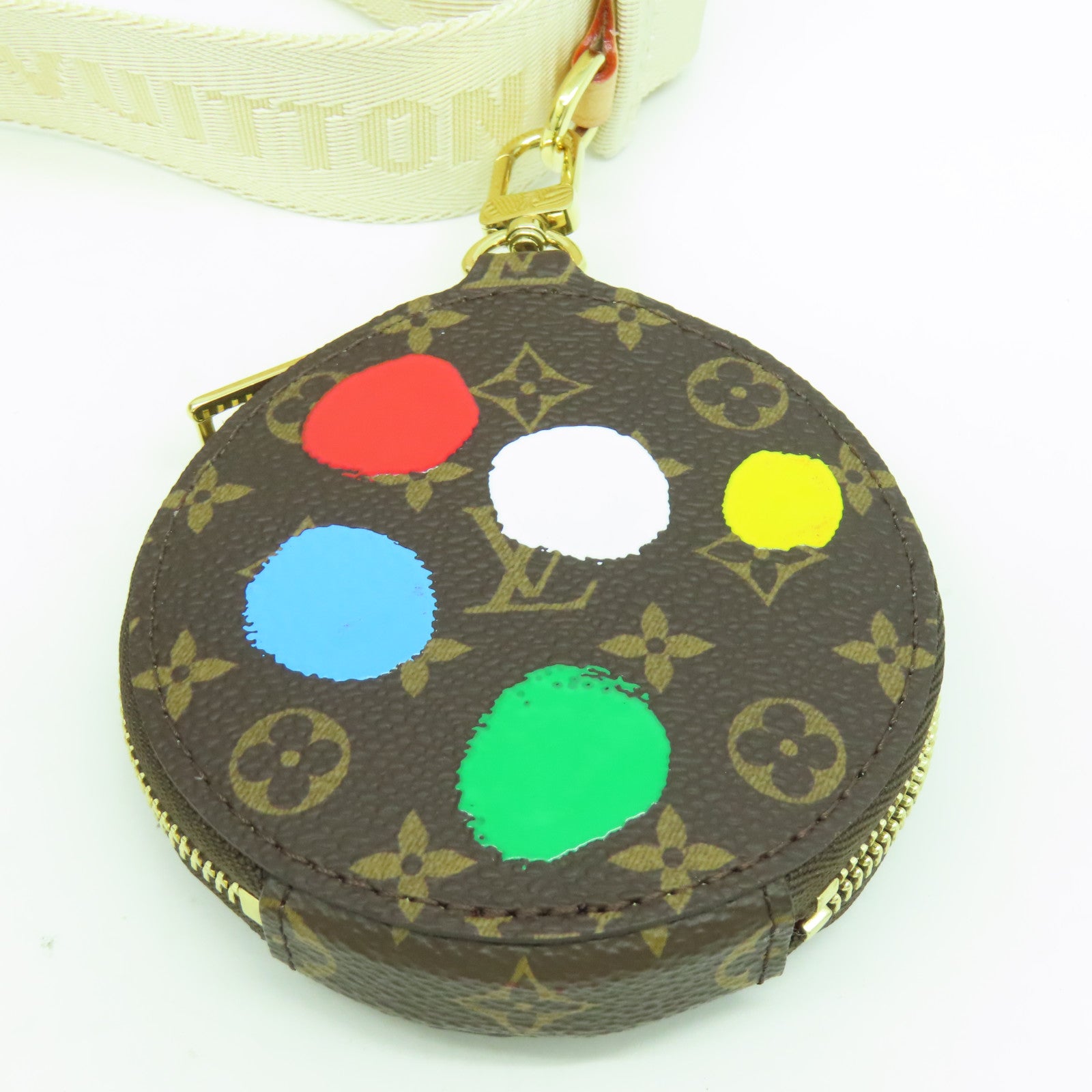 LOUIS VUITTON Monogram LV x YK On The Go PM金扣手挽肩背兩用啡色袋
