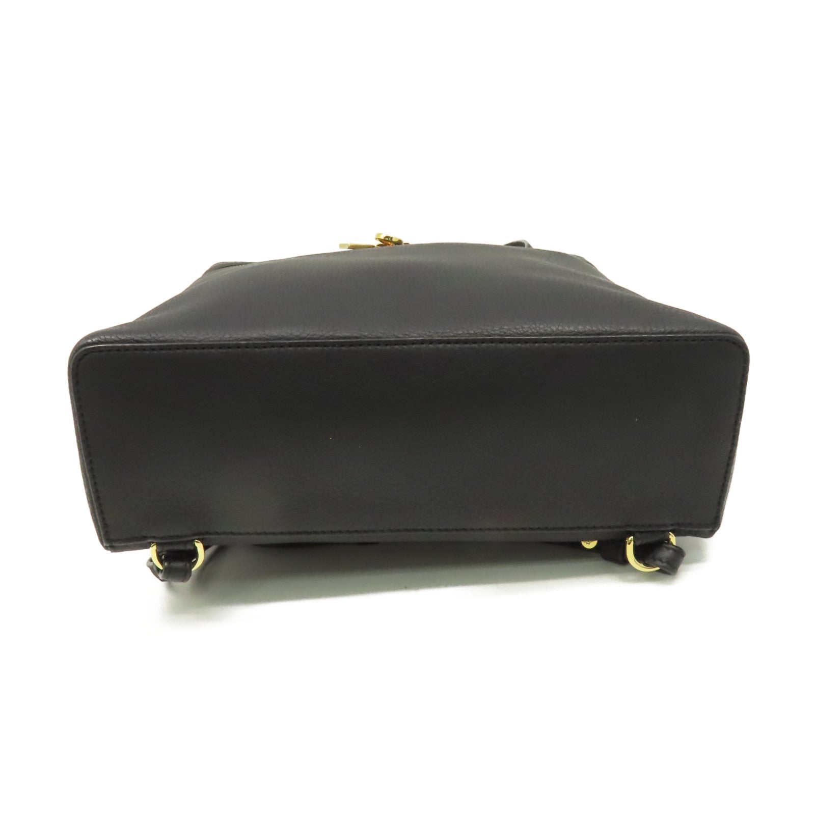 Loro Piana 牛皮皮革Backpack金扣背包黑色