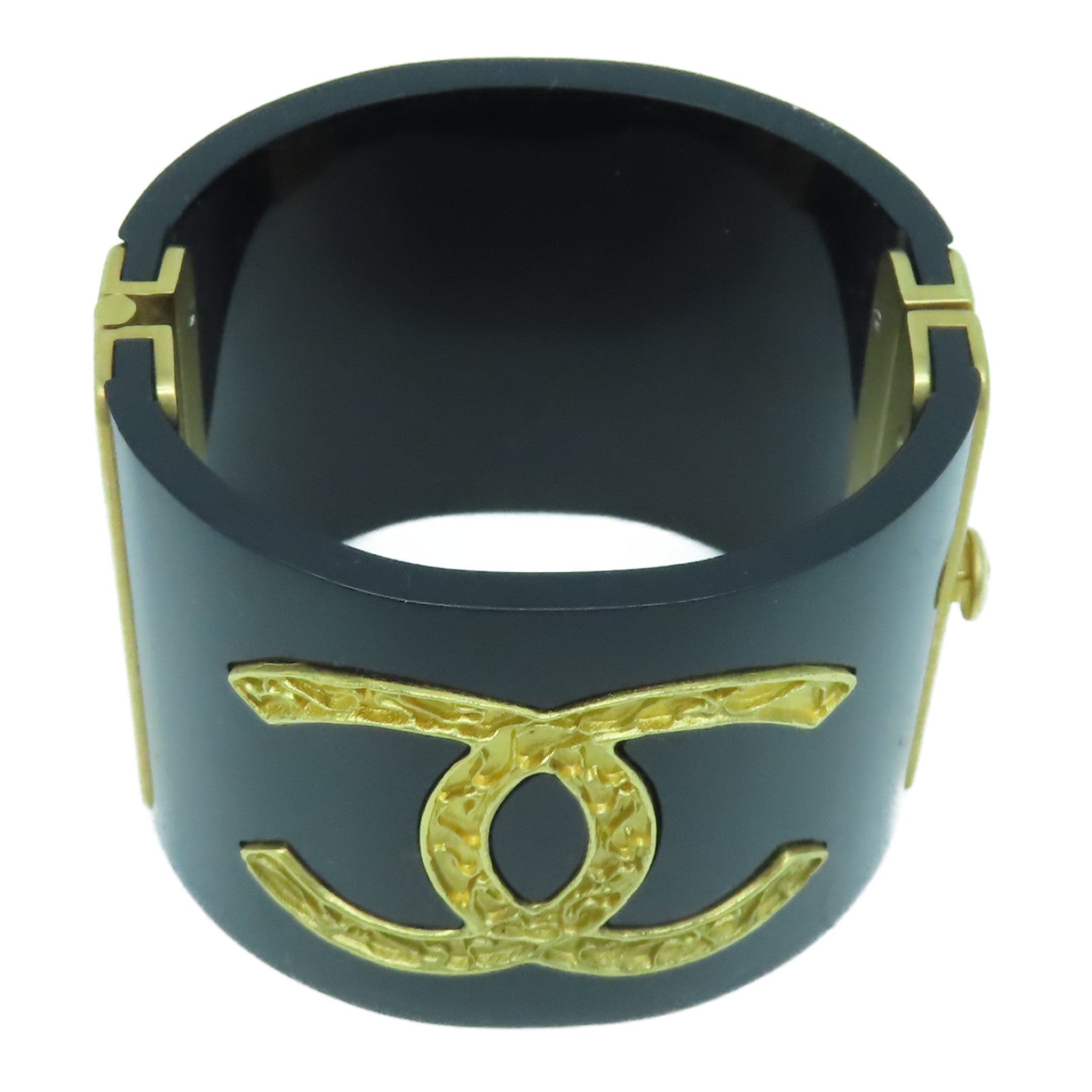 CHANEL 金屬Bangle手鐲黑色/金色