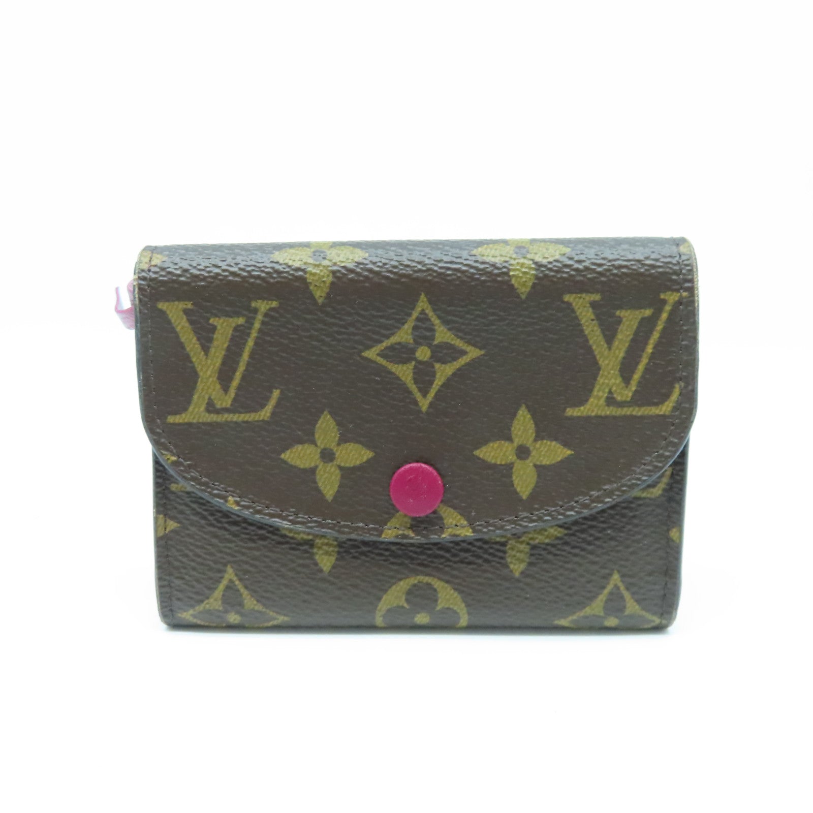 LOUIS VUITTON Monogram Card Case金扣卡片包棕色/紅色