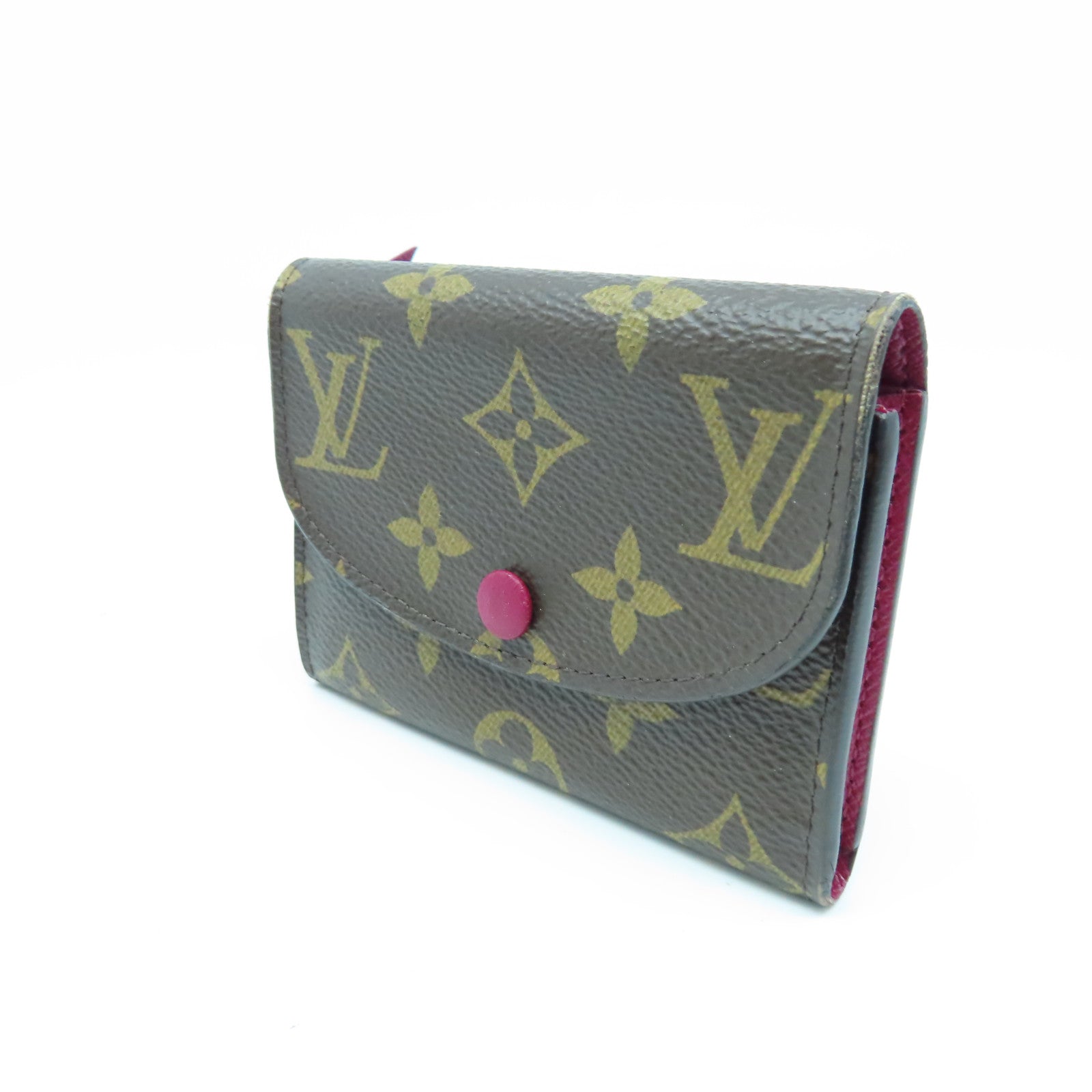 LOUIS VUITTON Monogram Card Case金扣卡片包棕色/紅色