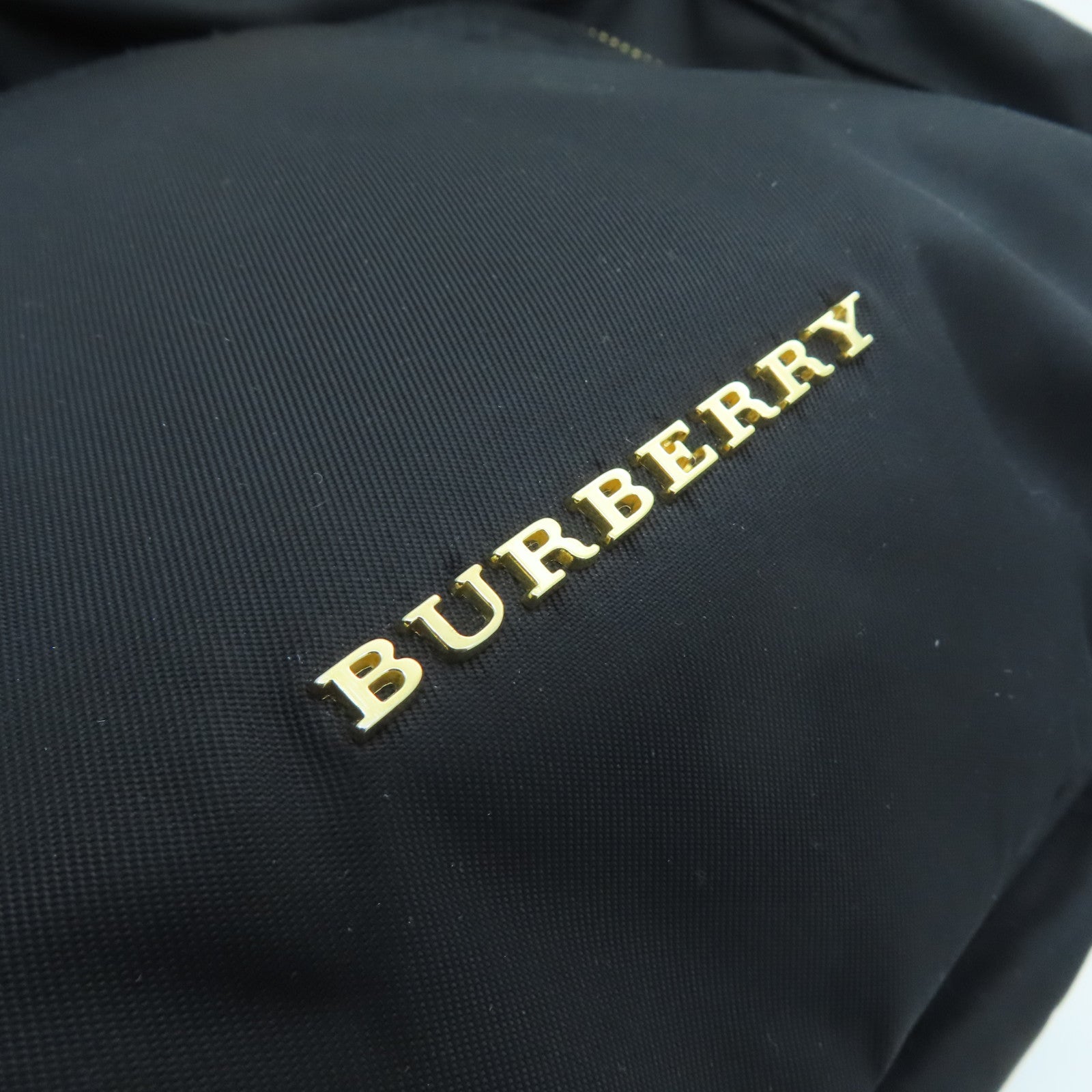 BURBERRY Nylon Backpack Gold Buckle Backpack Black/Brown