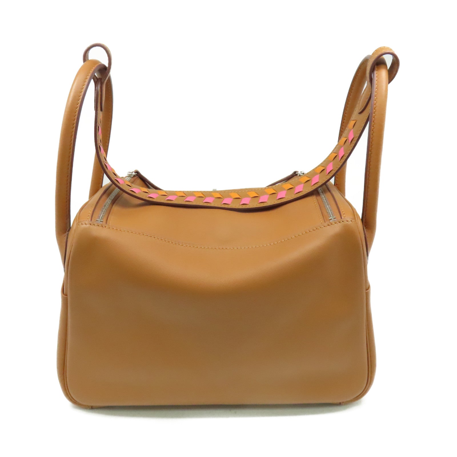 HERMES Swift皮革Lindy 26 Shoulder Bag銀扣肩背袋Gold/金棕色