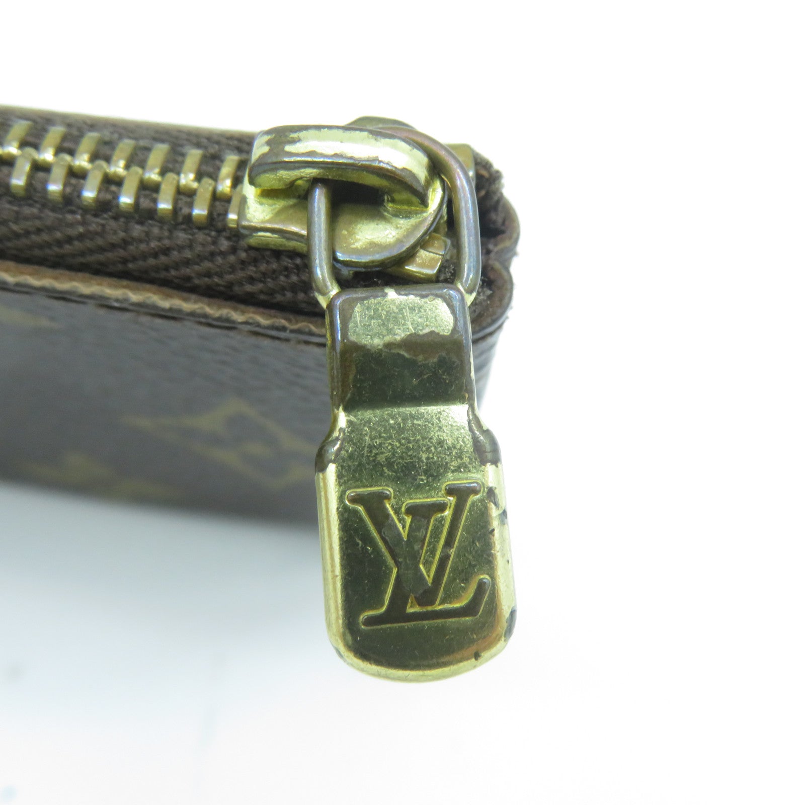 LOUIS VUITTON Monogram Key Pouch金扣鎖匙包啡色