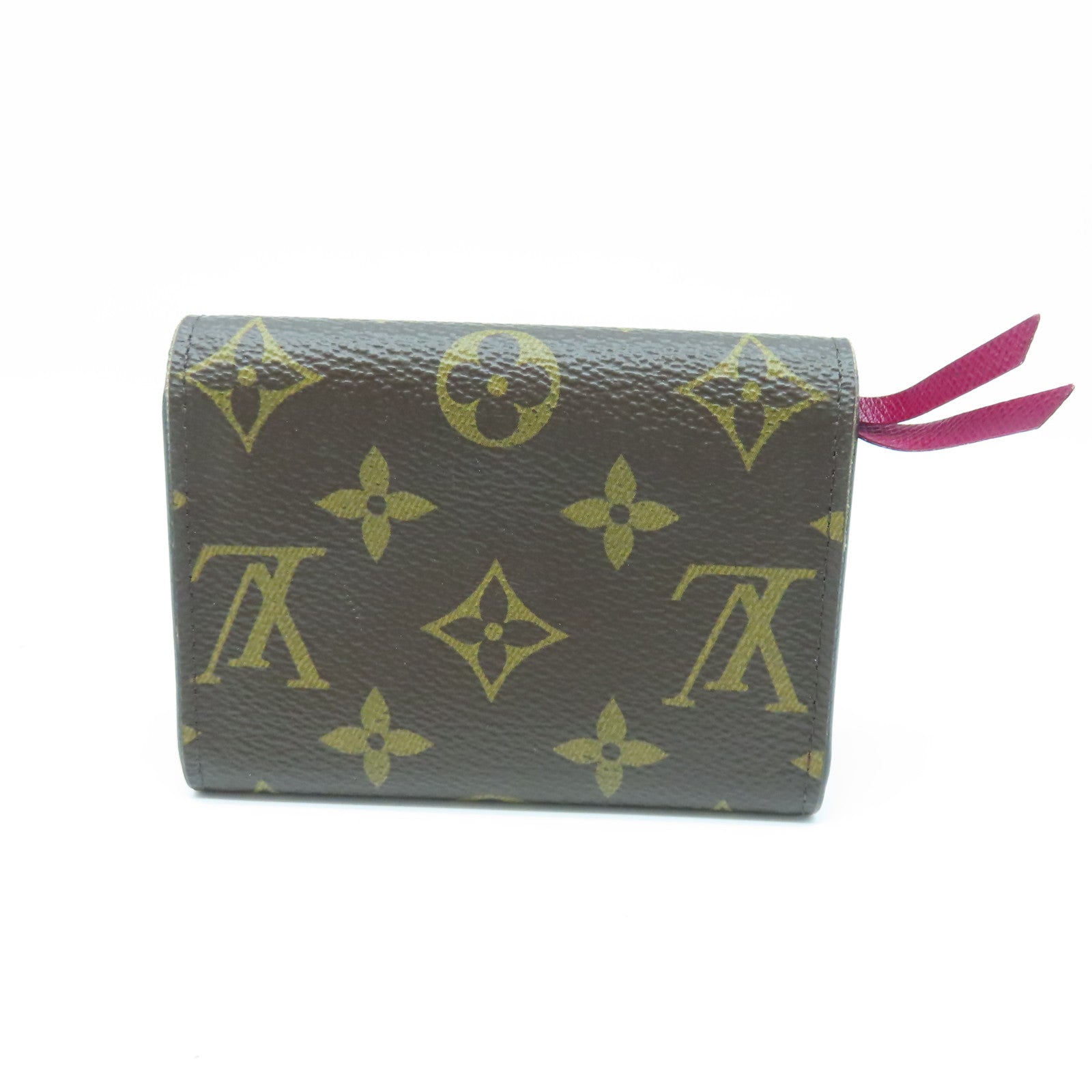 LOUIS VUITTON Monogram Card Case金扣卡片包棕色/紅色