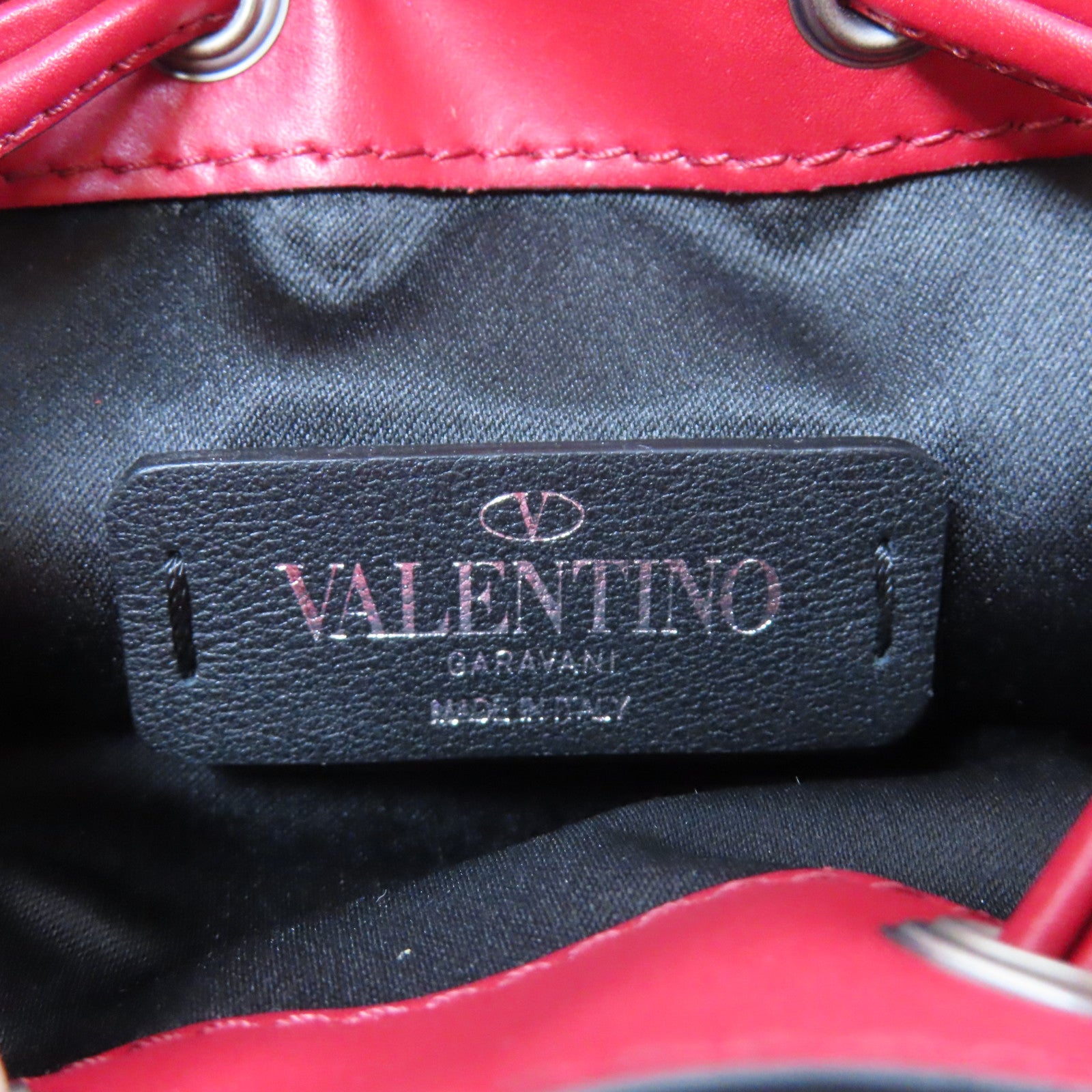 Valentino 牛皮皮革Shoulder Bag銀扣肩背袋紅色