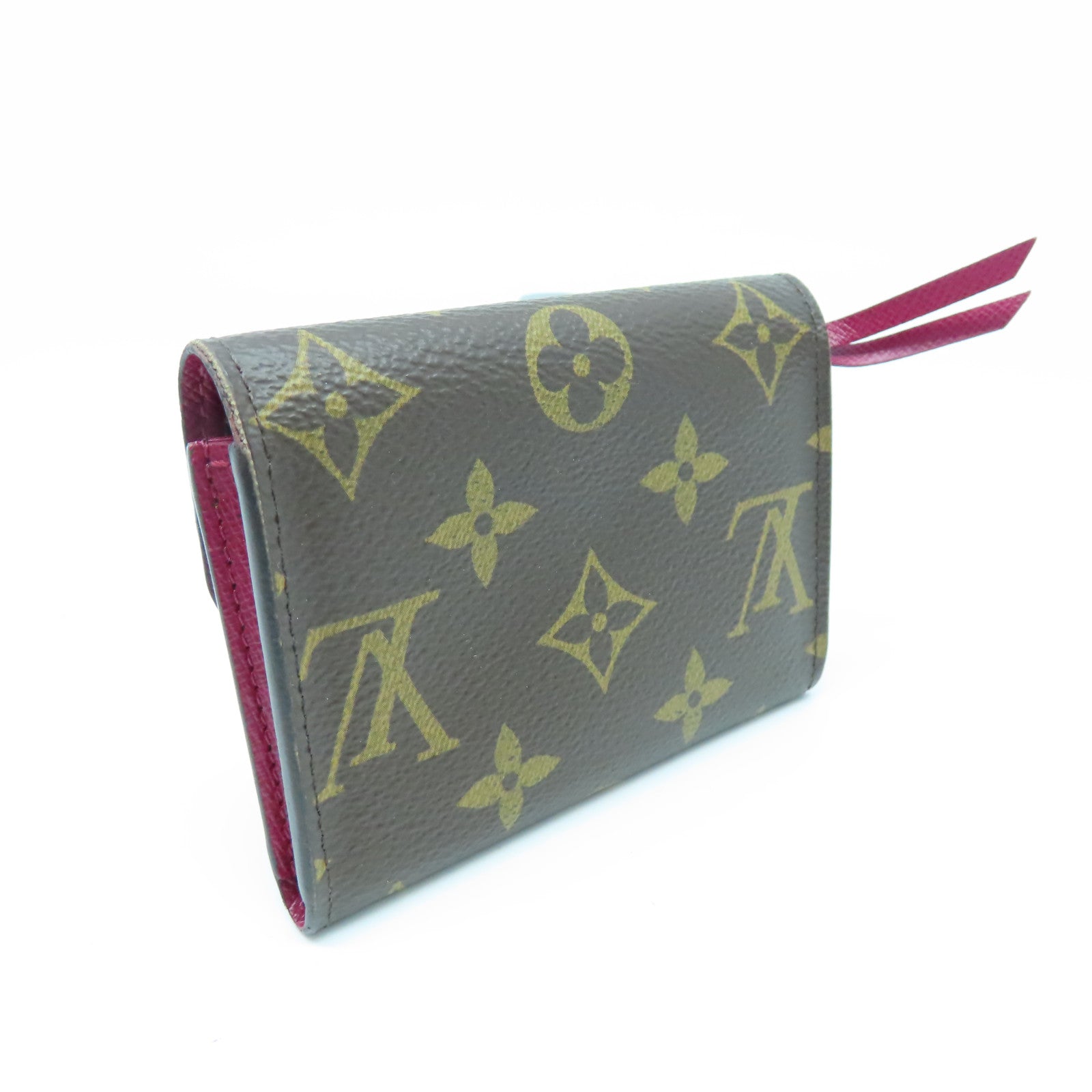 LOUIS VUITTON Monogram Card Case金扣卡片包棕色/紅色