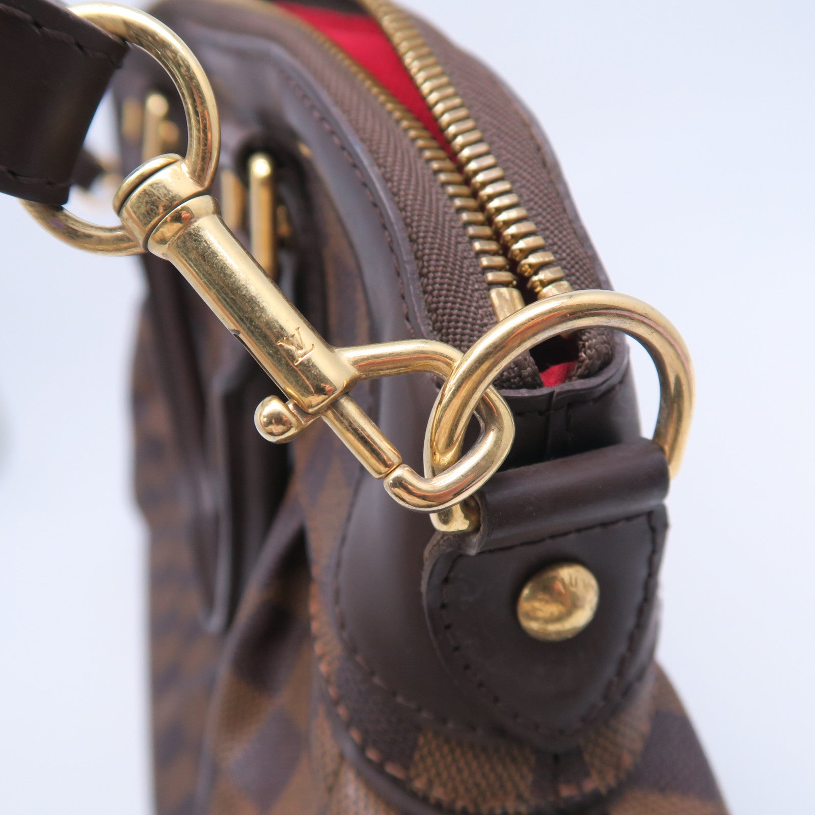 LOUIS VUITTON Damier Trevi PM金扣手挽肩背兩用袋啡色