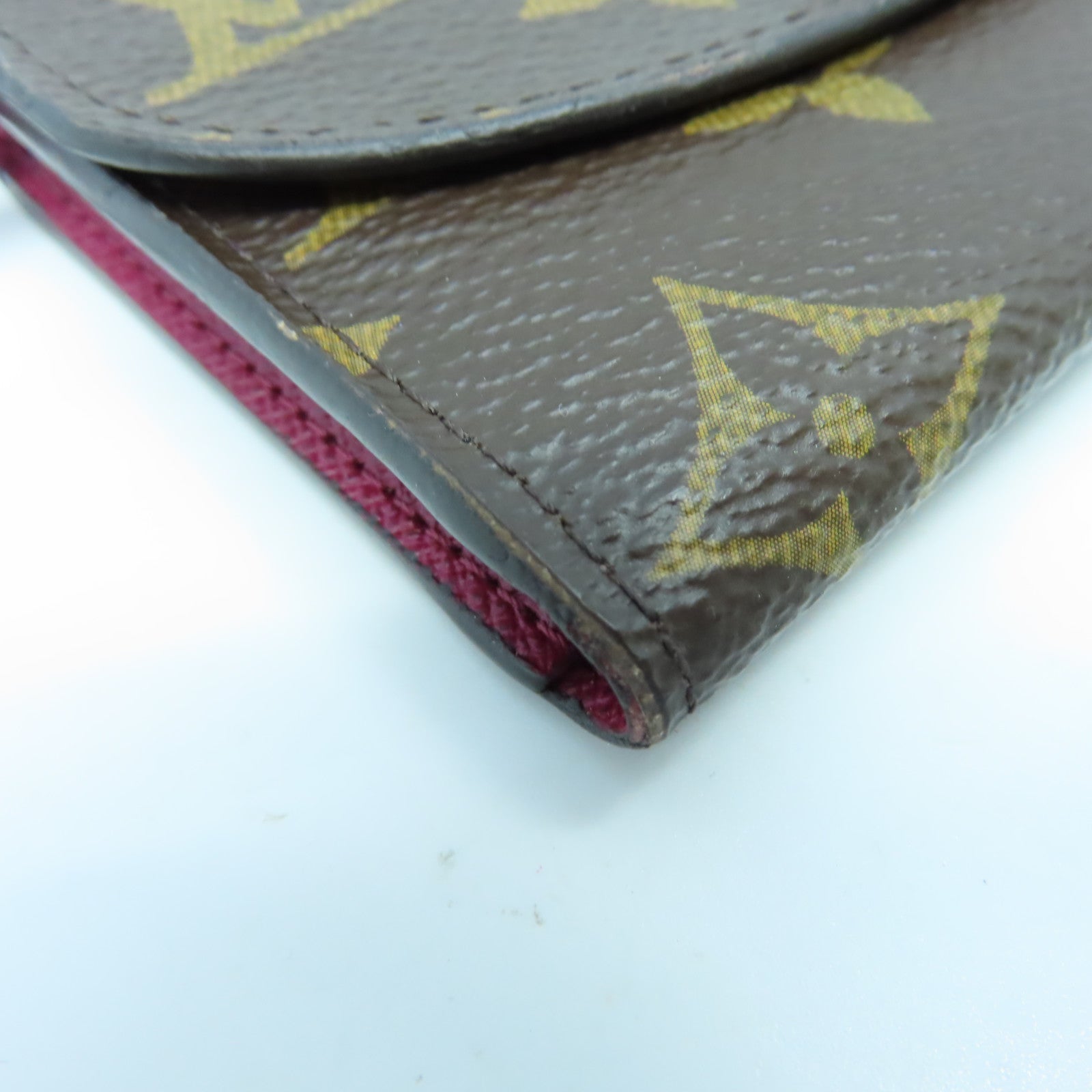LOUIS VUITTON Monogram Card Case金扣卡片包棕色/紅色