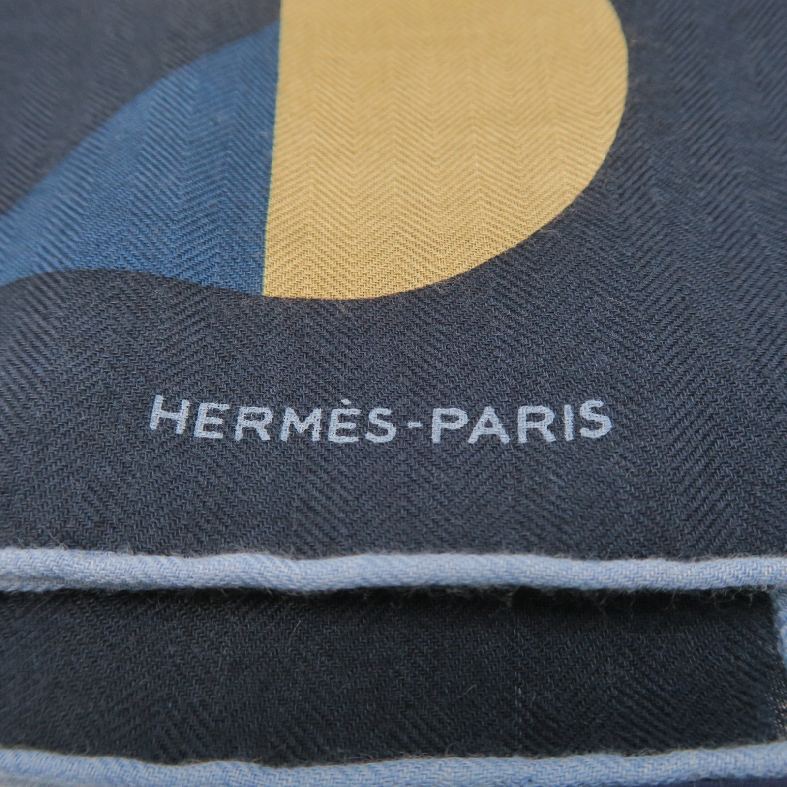 HERMES Wool Scarf 100X100cm Silk Scarf Blue/Green/Orange