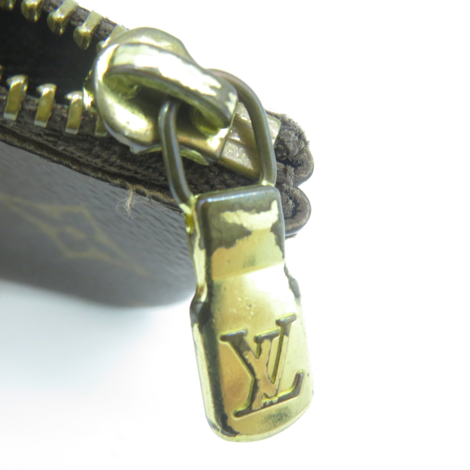 LOUIS VUITTON Monogram Key Pouch金扣鎖匙包啡色