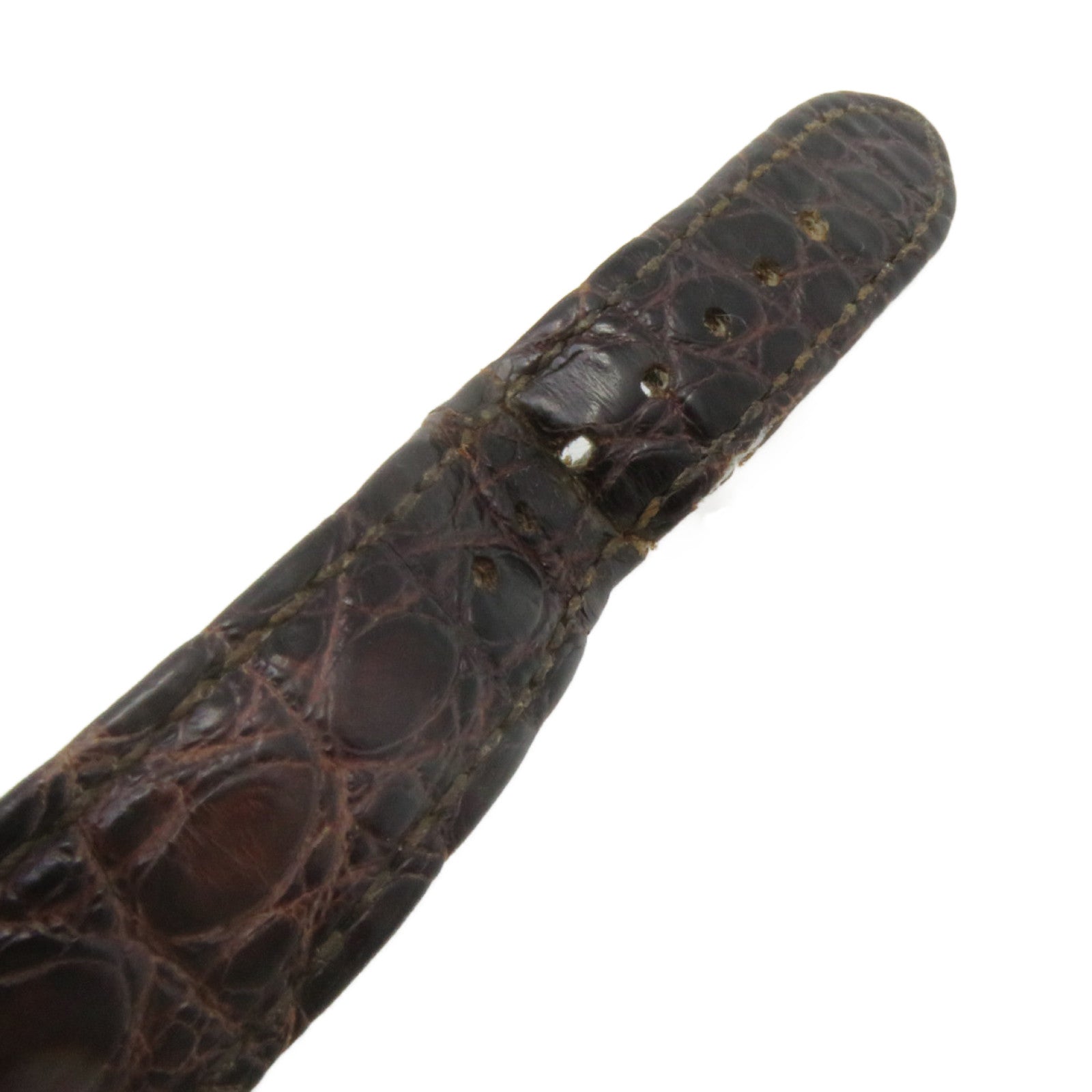 CARTIER 鱷魚皮革Ronde Solo 18K黃金/不鏽鋼手錶石英機芯白色