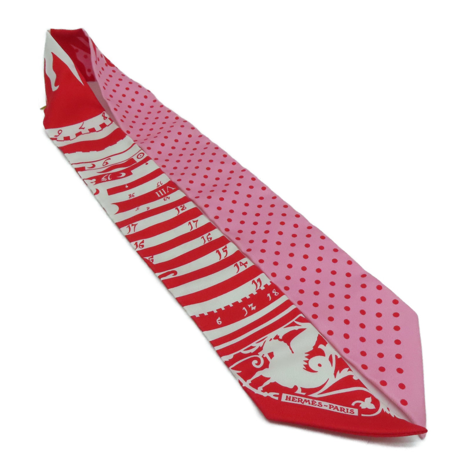 HERMES 【激减优惠】丝质Twilly丝巾粉红色