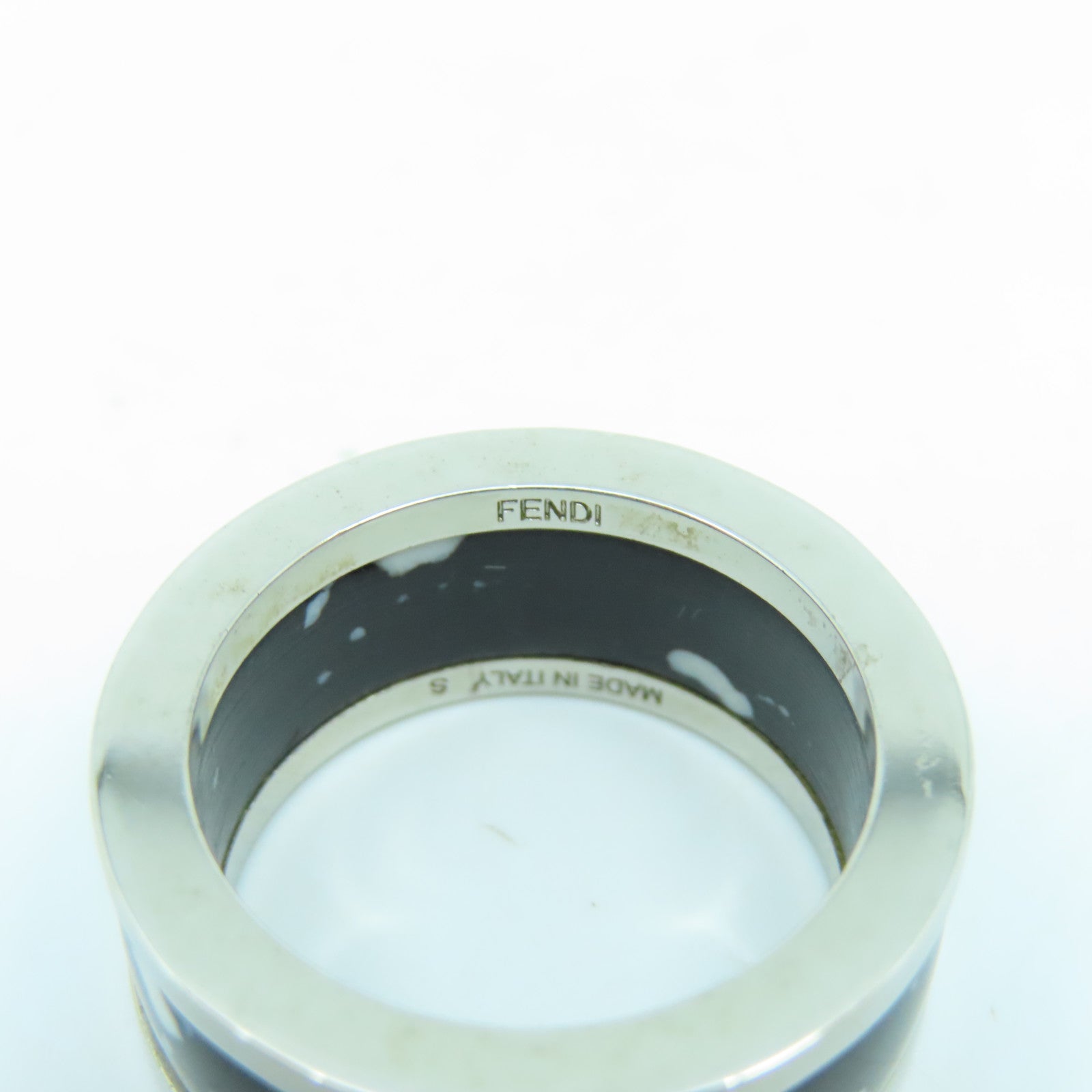 FENDI 【激減優惠】金屬Ring戒指黑色/銀色US#8.5