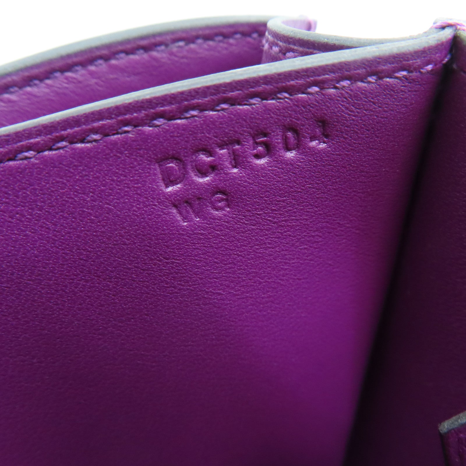 HERMES Evercolor Leather Constance 24 Gold Buckle Shoulder Bag Anemone/Purple
