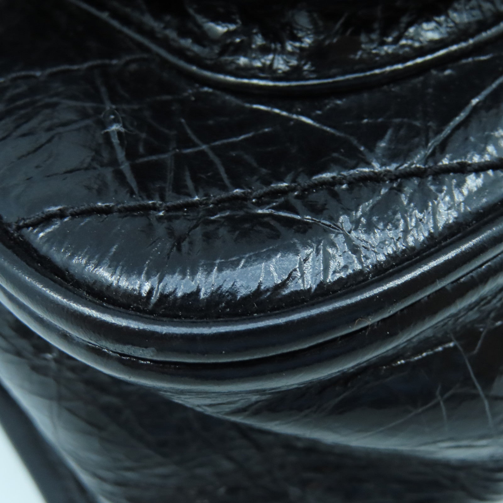 SAINT LAURENT 斜紋牛皮皮革Niki銀扣鏈帶肩背袋黑色