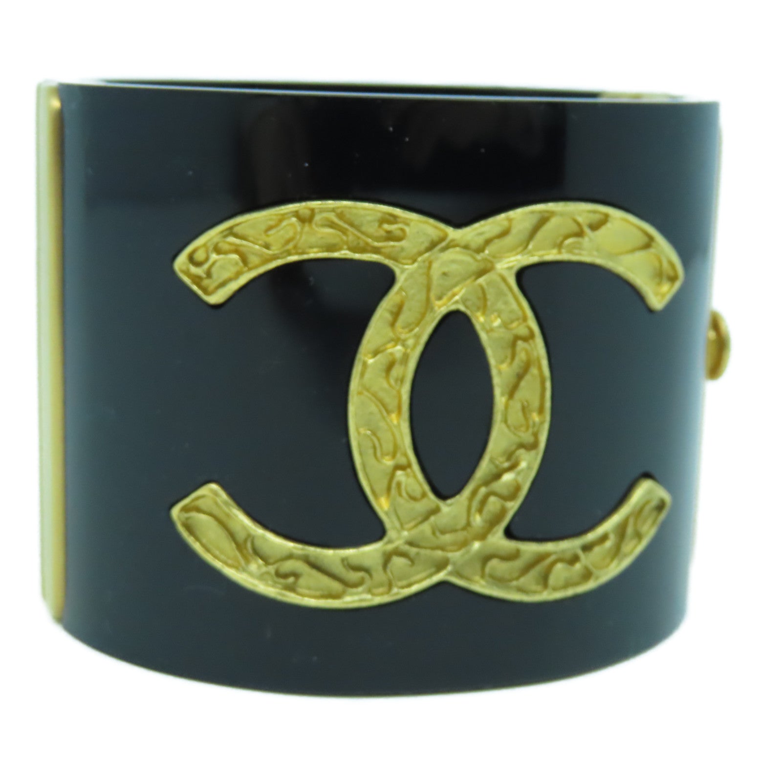 CHANEL 金屬Bangle手鐲黑色/金色