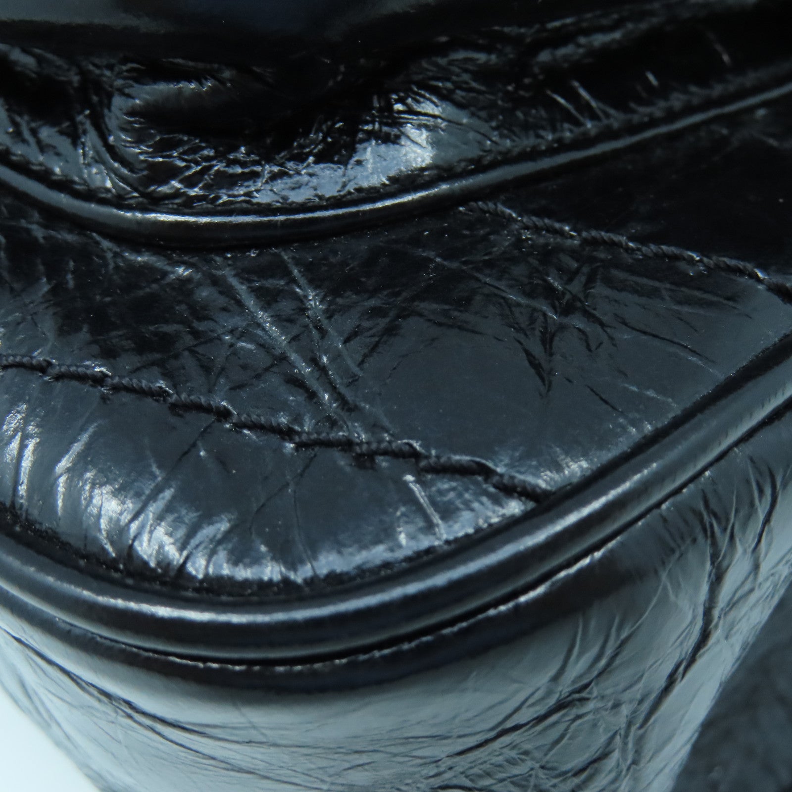 SAINT LAURENT 斜紋牛皮皮革Niki銀扣鏈帶肩背袋黑色