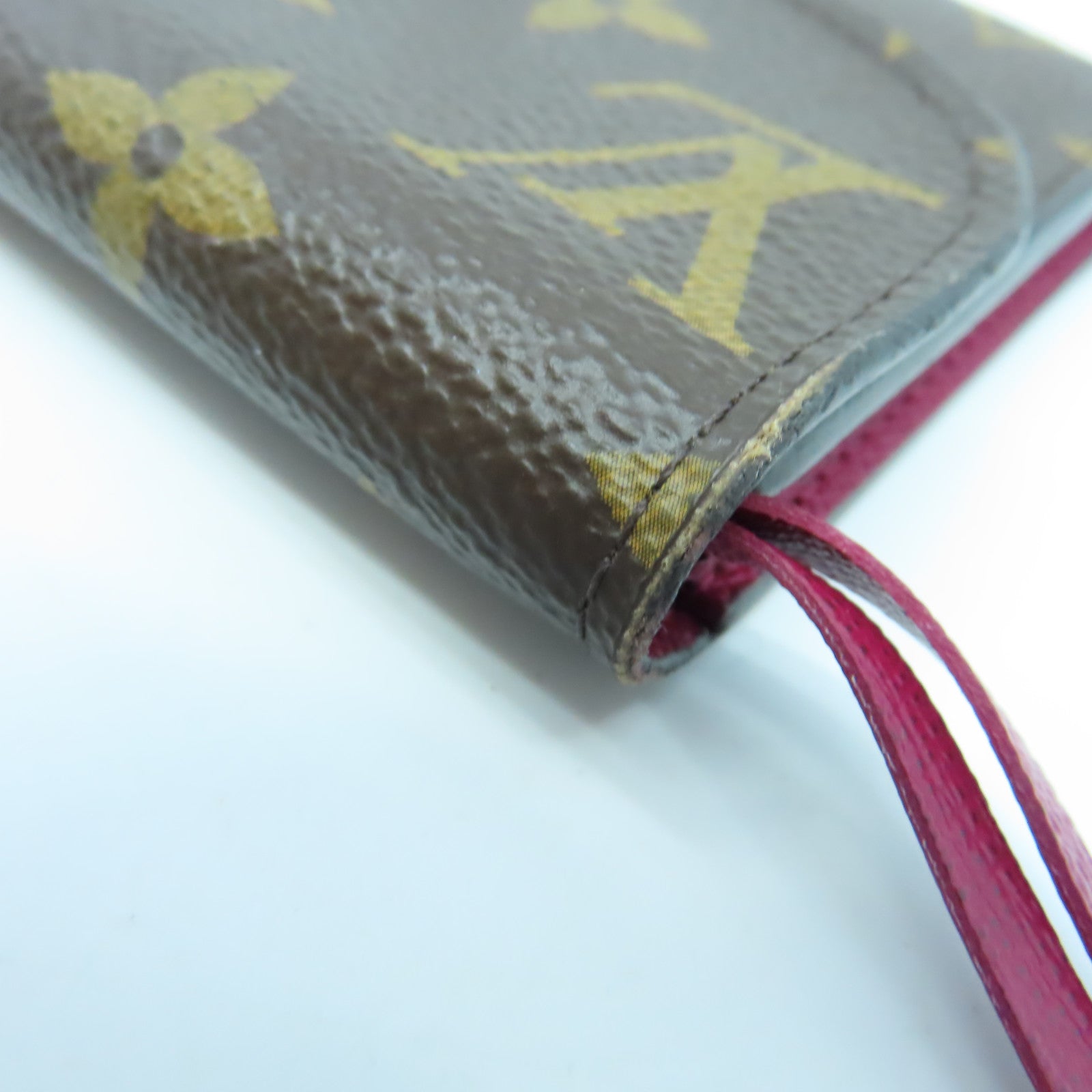 LOUIS VUITTON Monogram Card Case金扣卡片包棕色/紅色