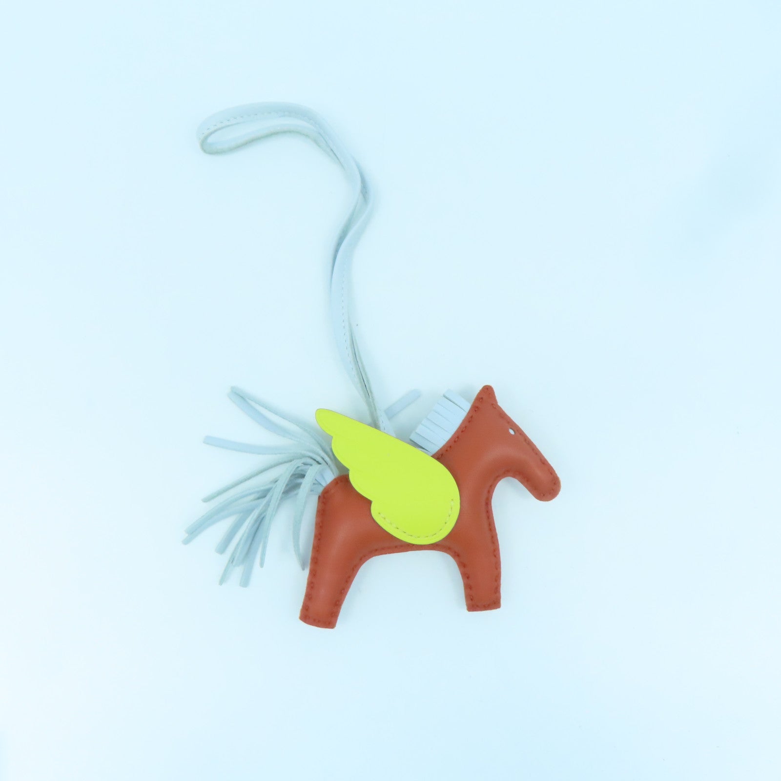 HERMES Swift Leather Rodeo Pegase PM Charm Orange/Yellow/Light Blue