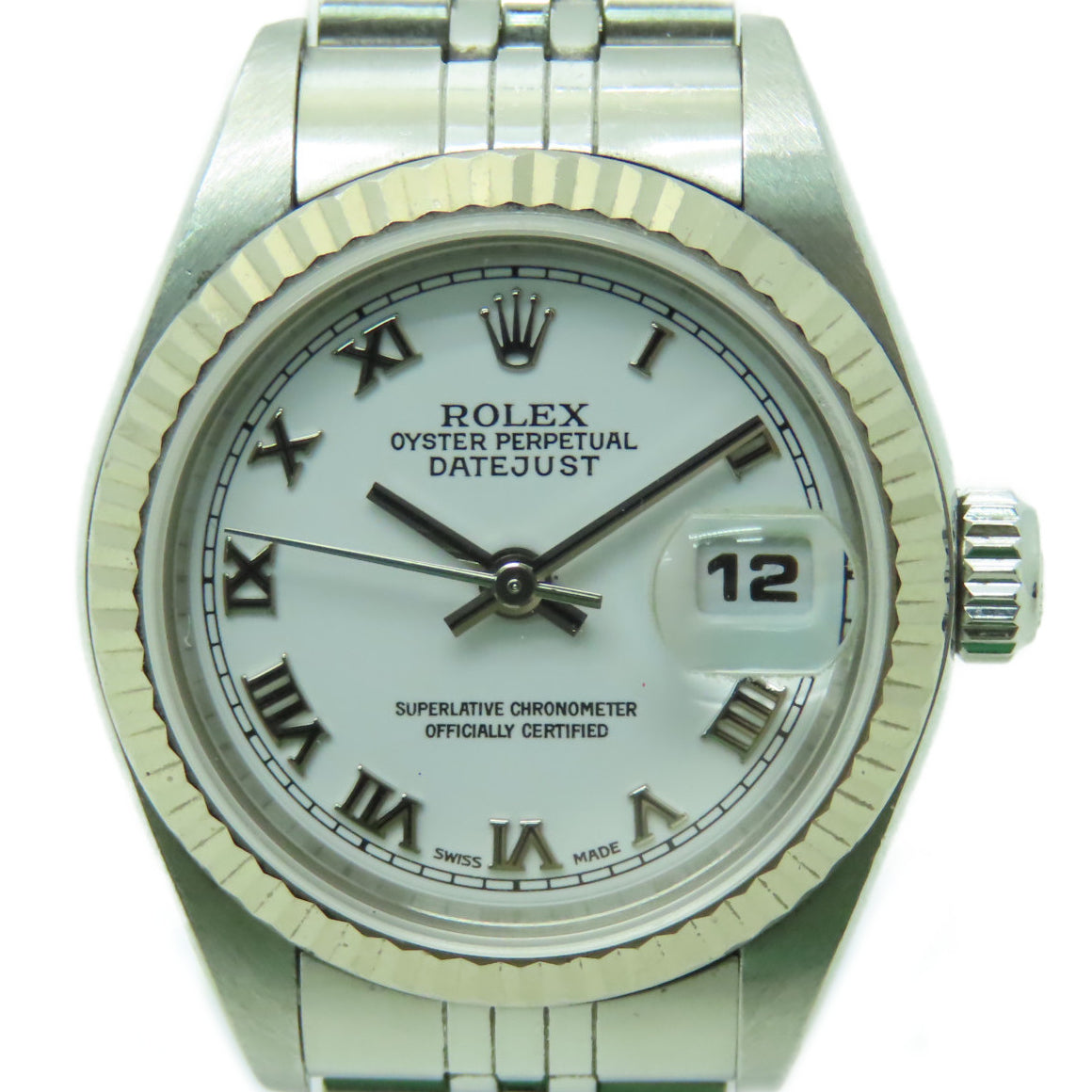 ROLEX 【激減優惠】Datejust18K白金/不鏽鋼手錶自動機芯白色/銀色