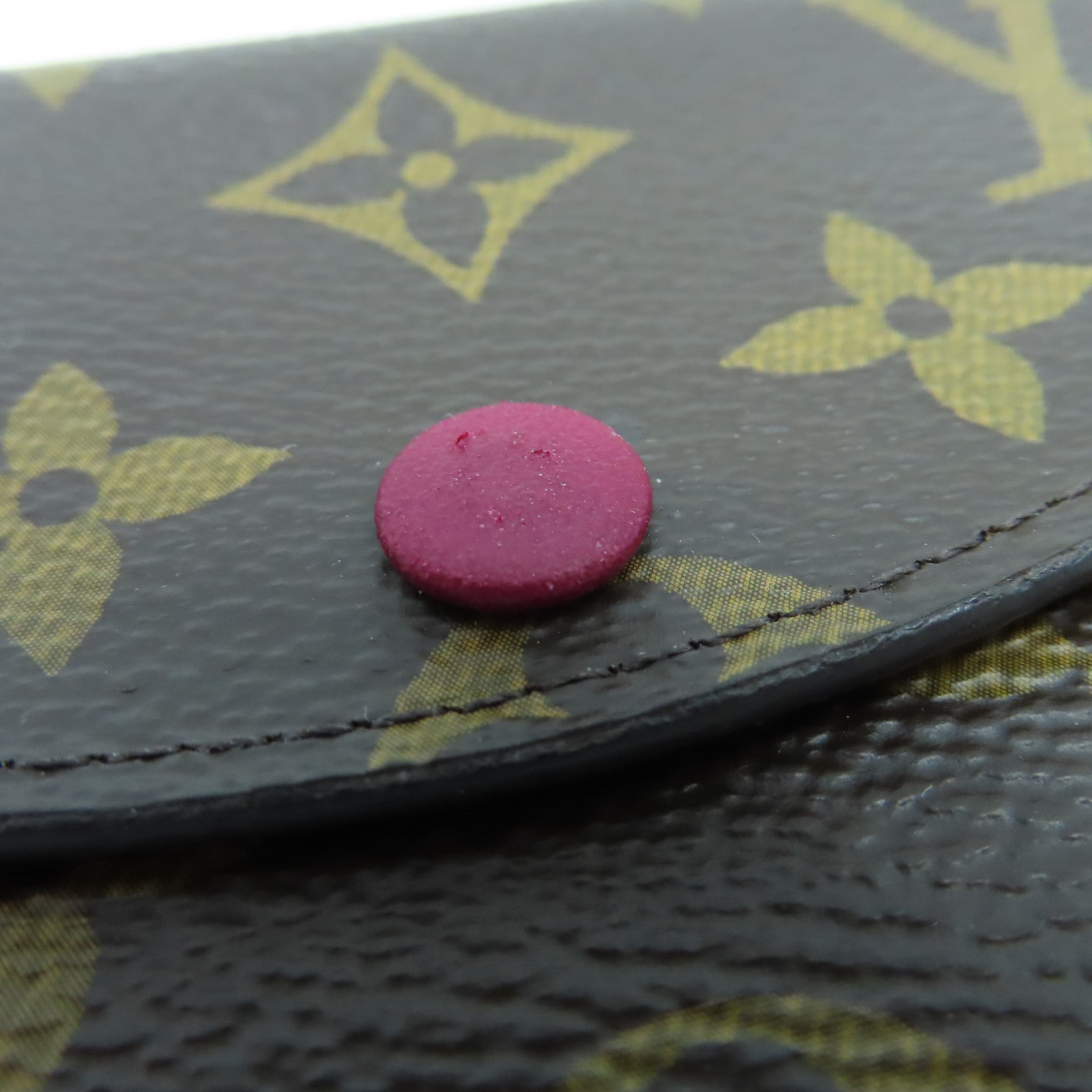 LOUIS VUITTON Monogram Card Case金扣卡片包棕色/紅色