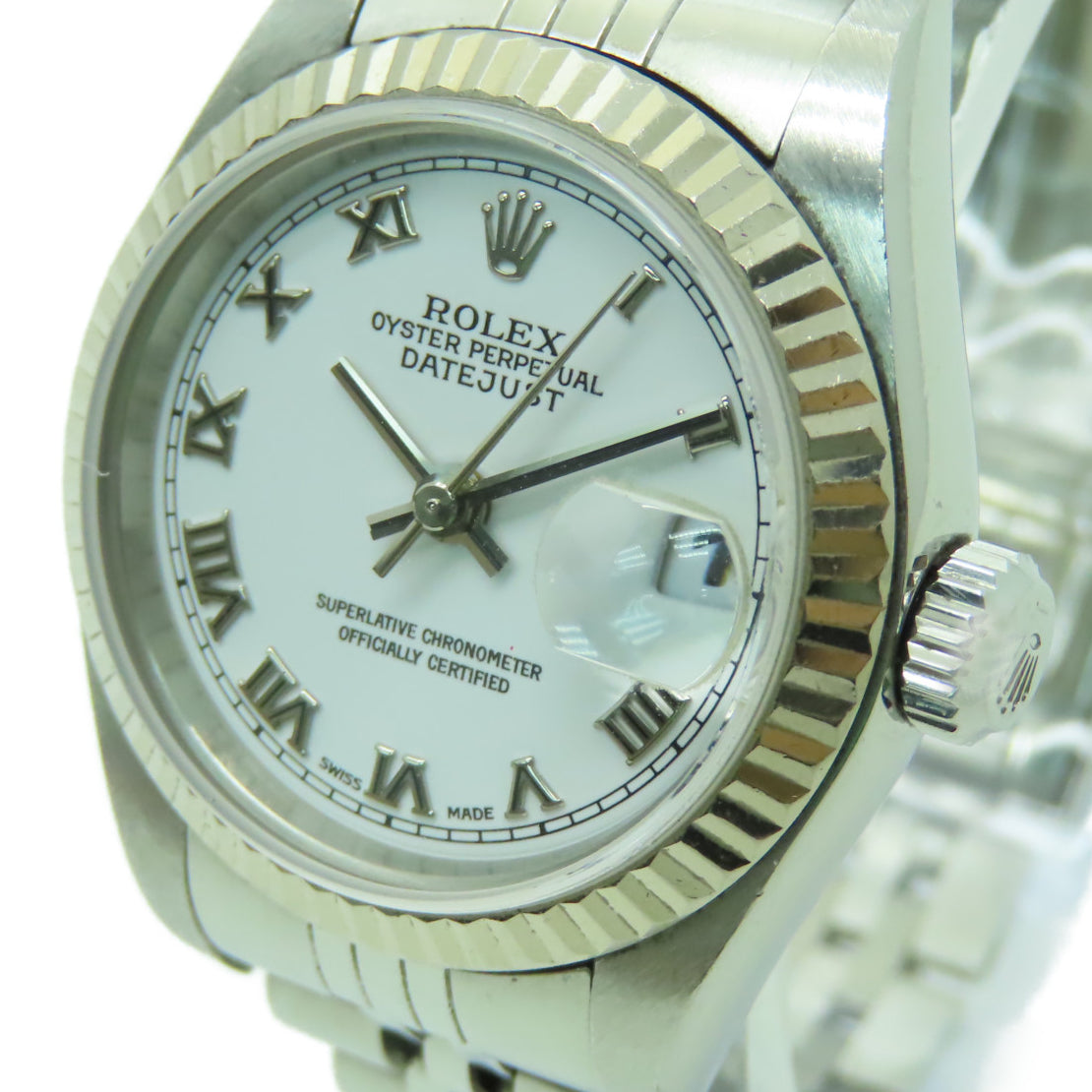 ROLEX 【激減優惠】Datejust18K白金/不鏽鋼手錶自動機芯白色/銀色