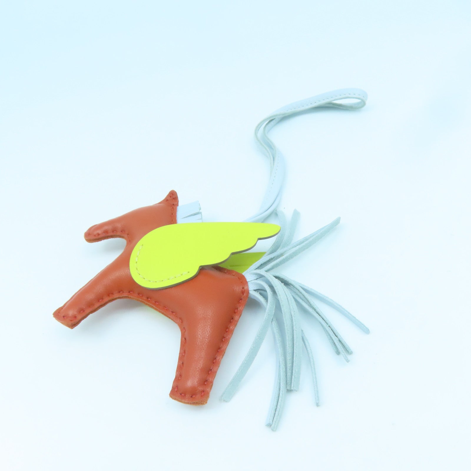 HERMES Swift Leather Rodeo Pegase PM Charm Orange/Yellow/Light Blue