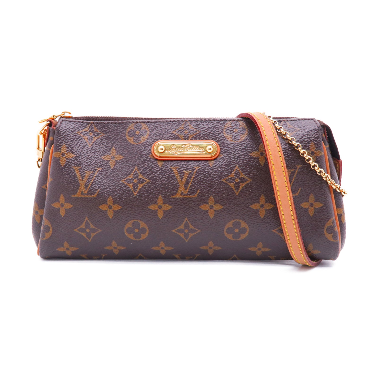 LOUIS VUITTON Monogram Eva金扣手挽肩背兩用袋棕色