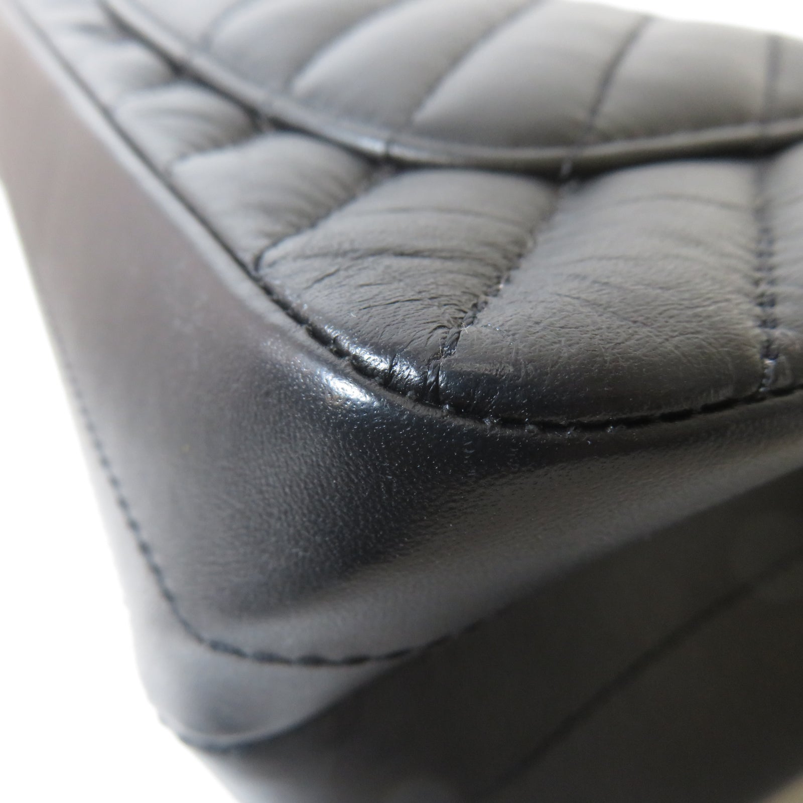 CHANEL 斜紋牛皮皮革2.55 Mini銀扣鏈帶肩背袋黑色